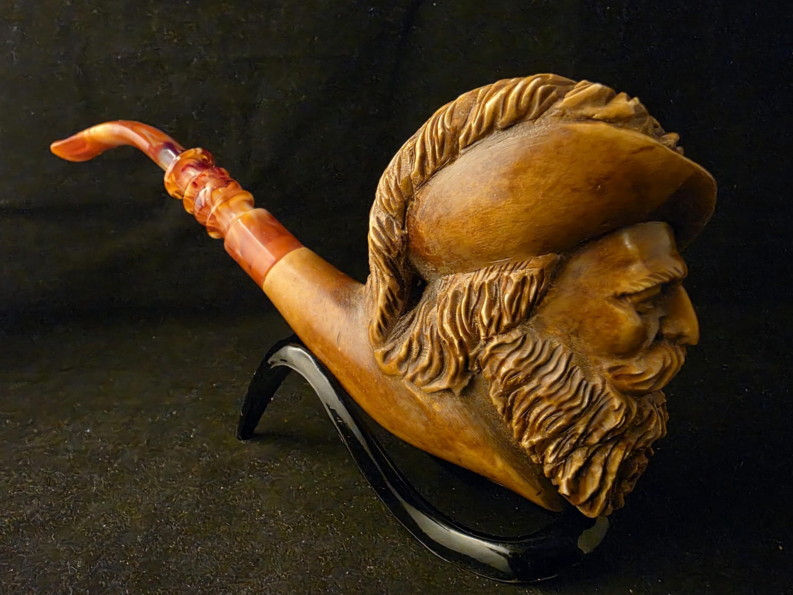 The Knight Figural Meerschaum Pipe, Fitted Case, Block Meerschaum, Seafoam, Turkish Meerschaum, Made in Eskisehir - Image 2