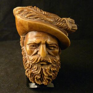 The Knight Figural Meerschaum Pipe, Fitted Case, Block Meerschaum, Seafoam, Turkish Meerschaum, Made in Eskisehir
