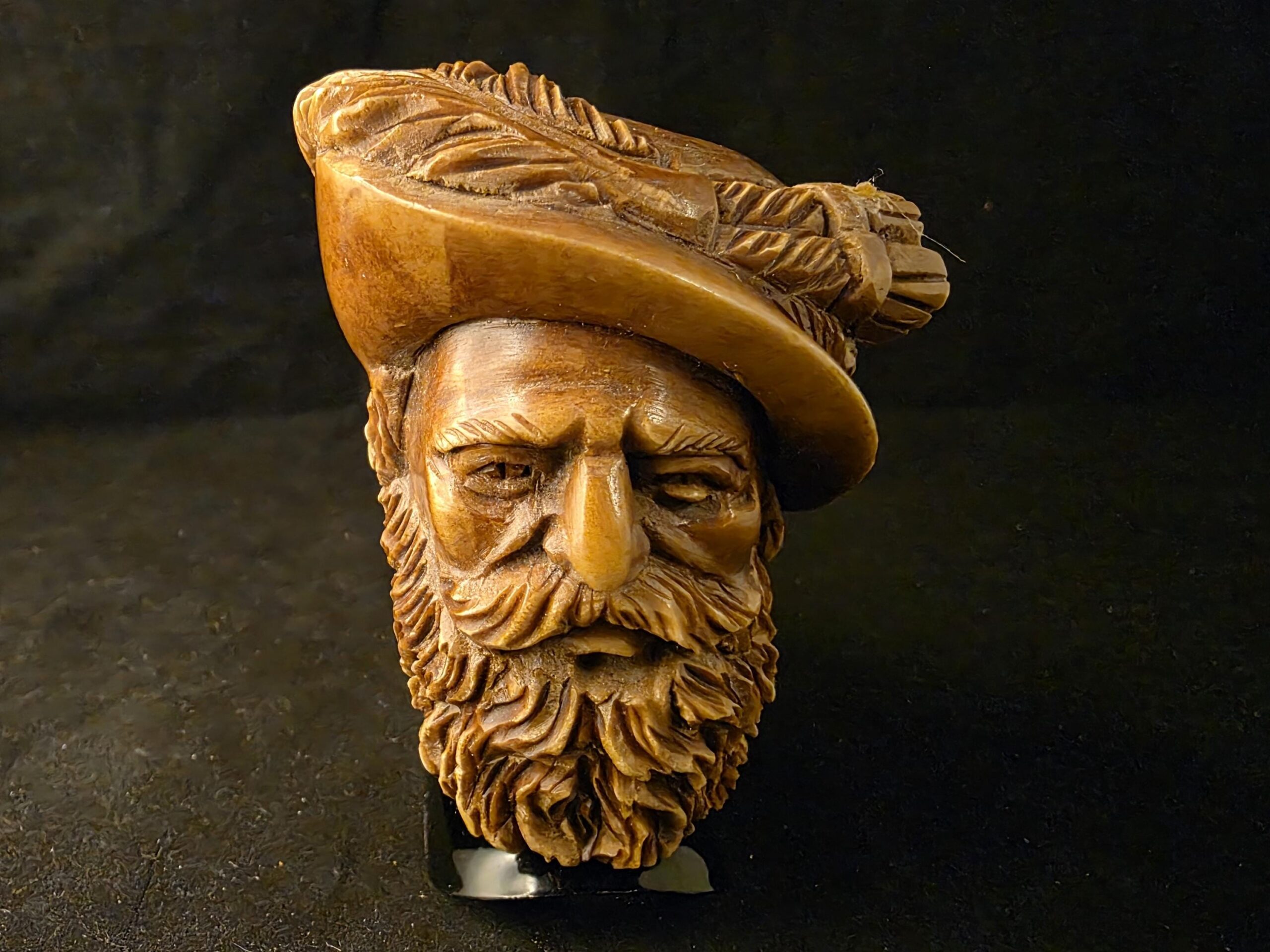The Knight Figural Meerschaum Pipe, Fitted Case, Block Meerschaum, Seafoam, Turkish Meerschaum, Made in Eskisehir