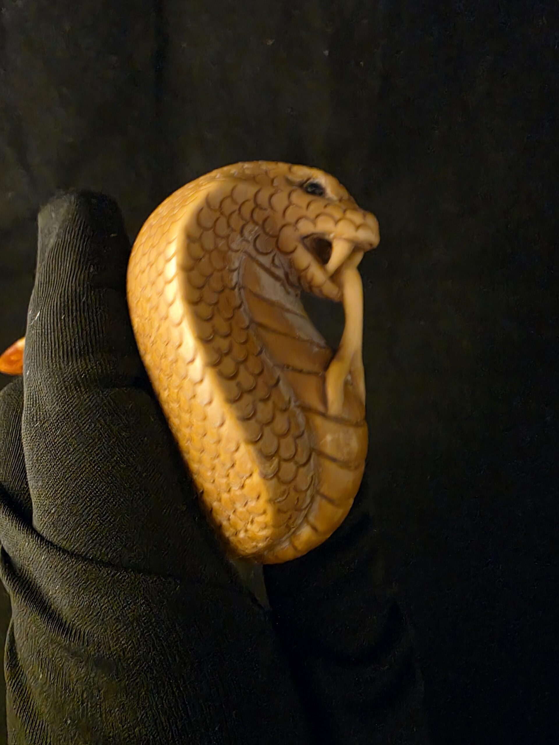 King Kobra Figural Meerschaum Pipe, Fitted Case, Block Meerschaum, Seafoam, Turkish Meerschaum, - Image 8