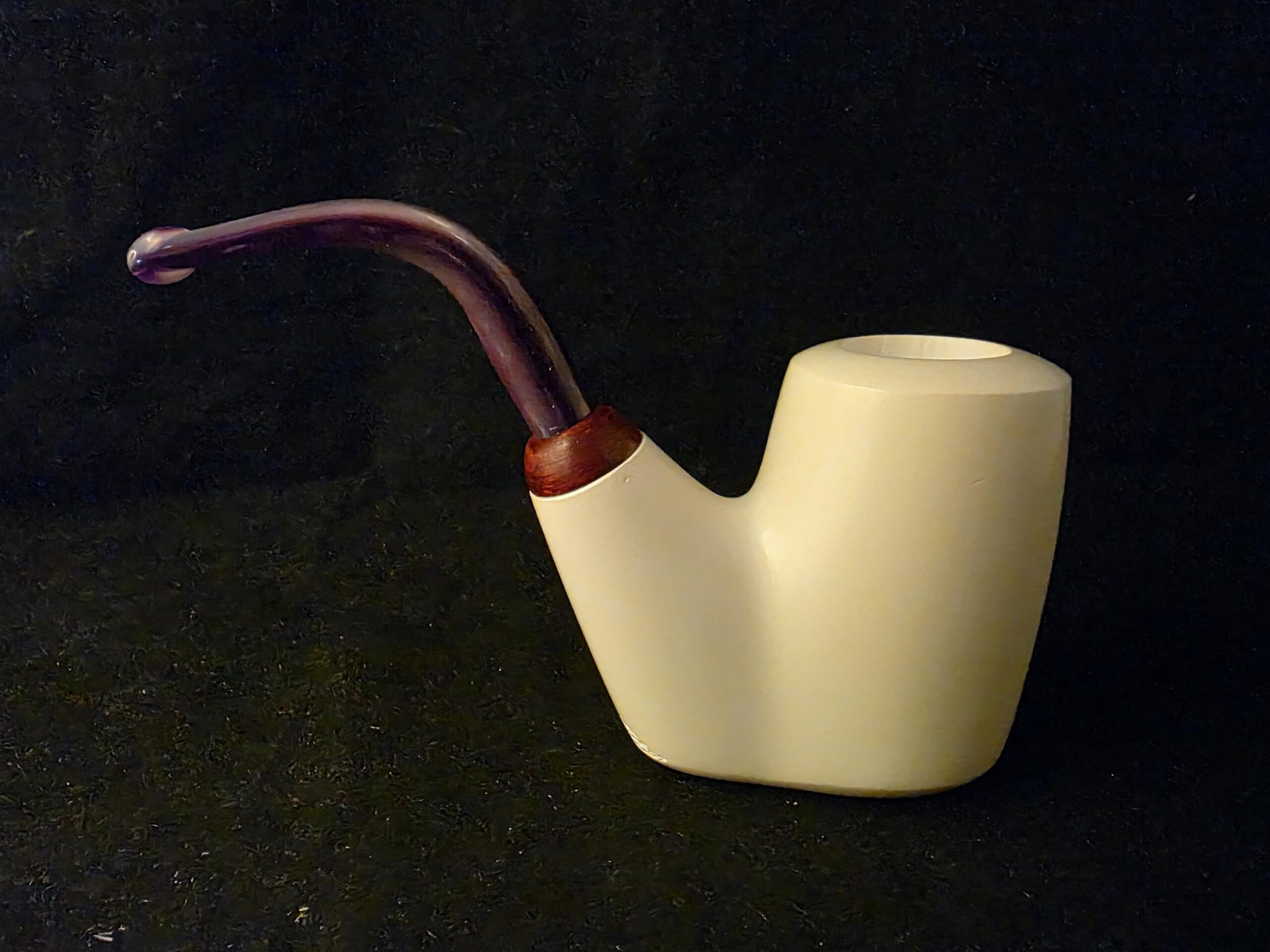 Hungarian & Oom Paul Smooth Meerschaum Pipe, Fitted Case, Reverse Calabash Chamber, Special Stem Design, - Image 5