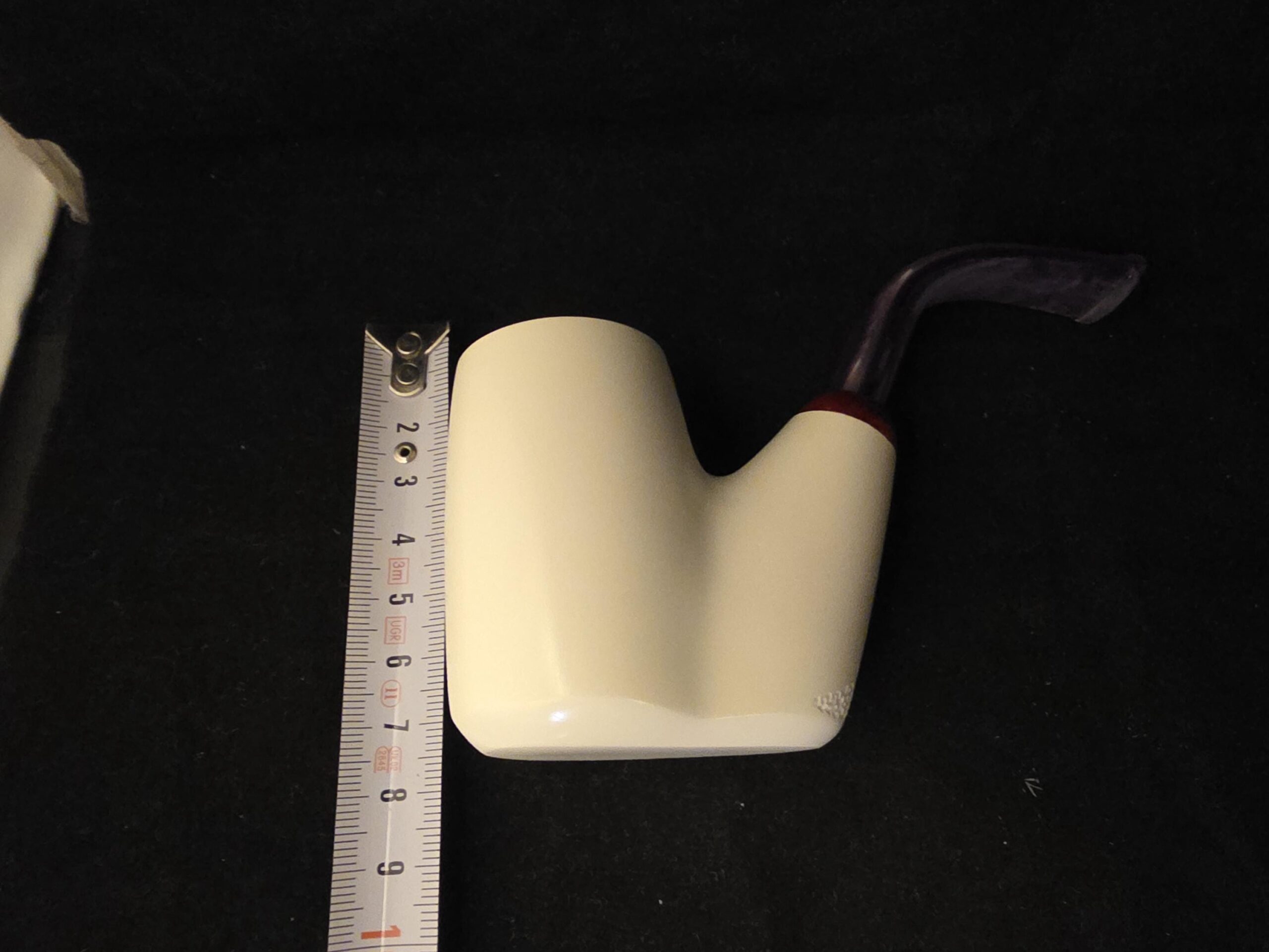 Hungarian & Oom Paul Smooth Meerschaum Pipe, Fitted Case, Reverse Calabash Chamber, Special Stem Design, - Image 7