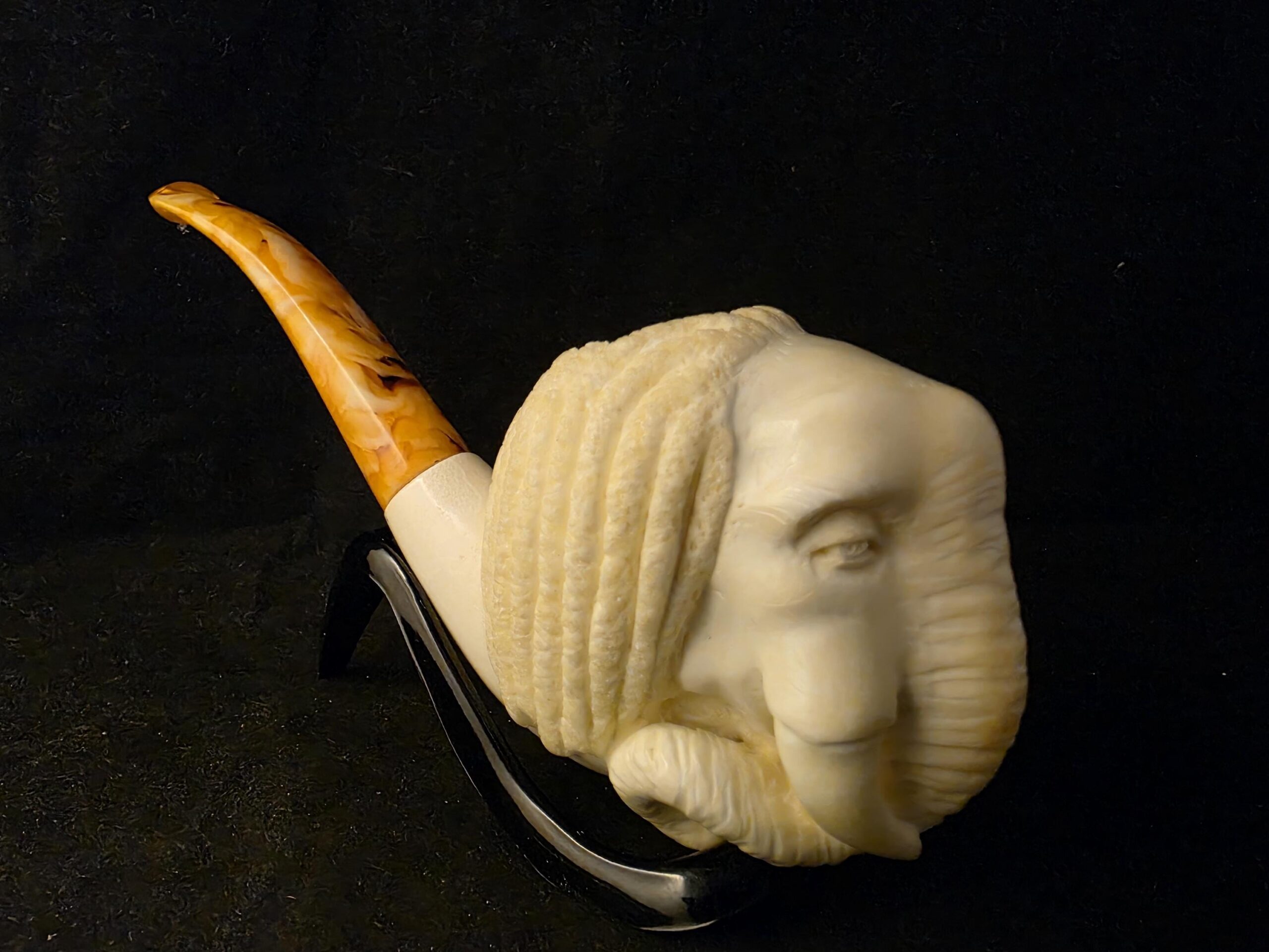 Ganesha Figural Meerschaum Pipe, Fitted Case, Turkish Meerschaum,Sea Foam