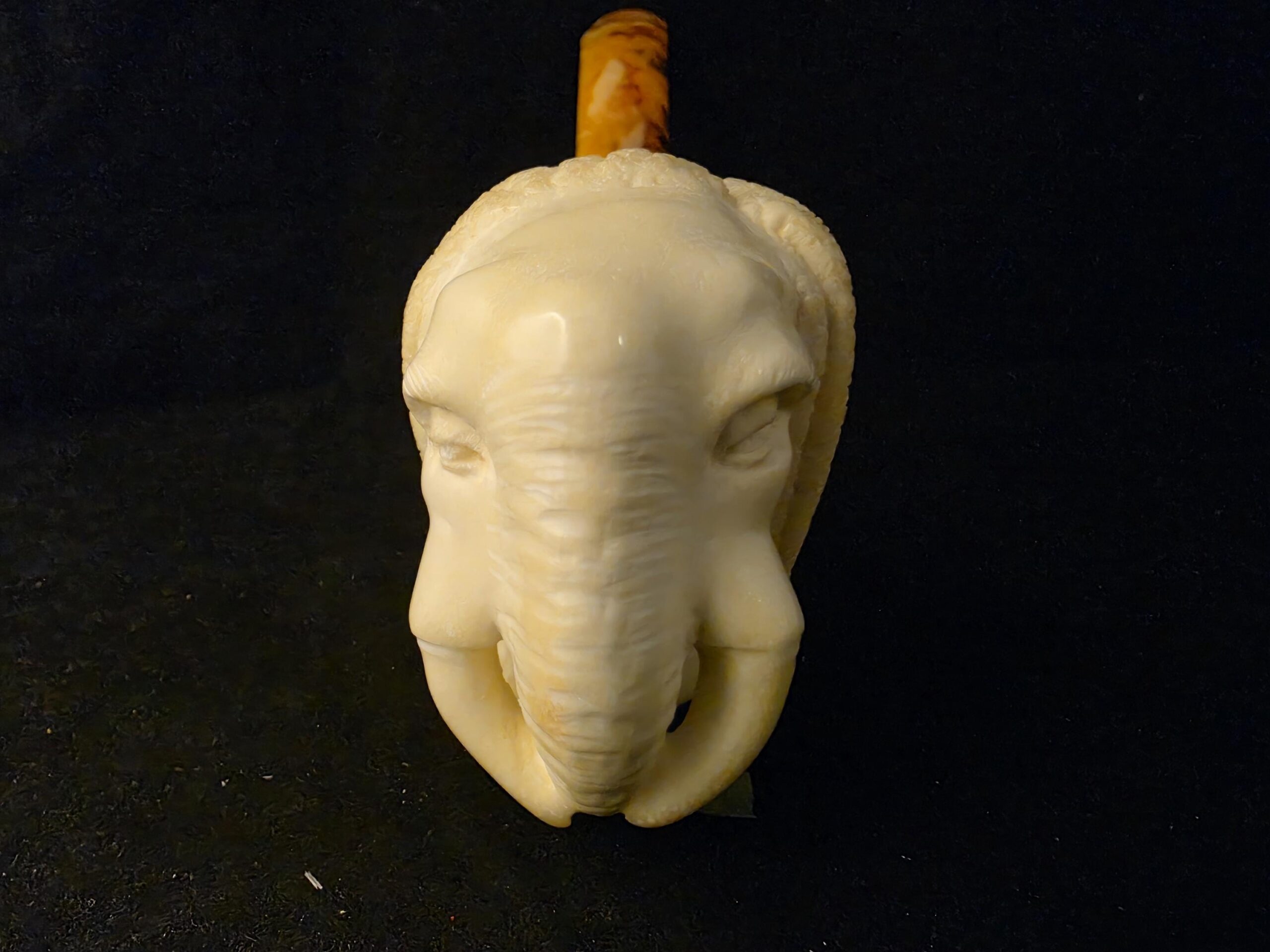 Ganesha Figural Meerschaum Pipe, Fitted Case, Turkish Meerschaum,Sea Foam - Image 2