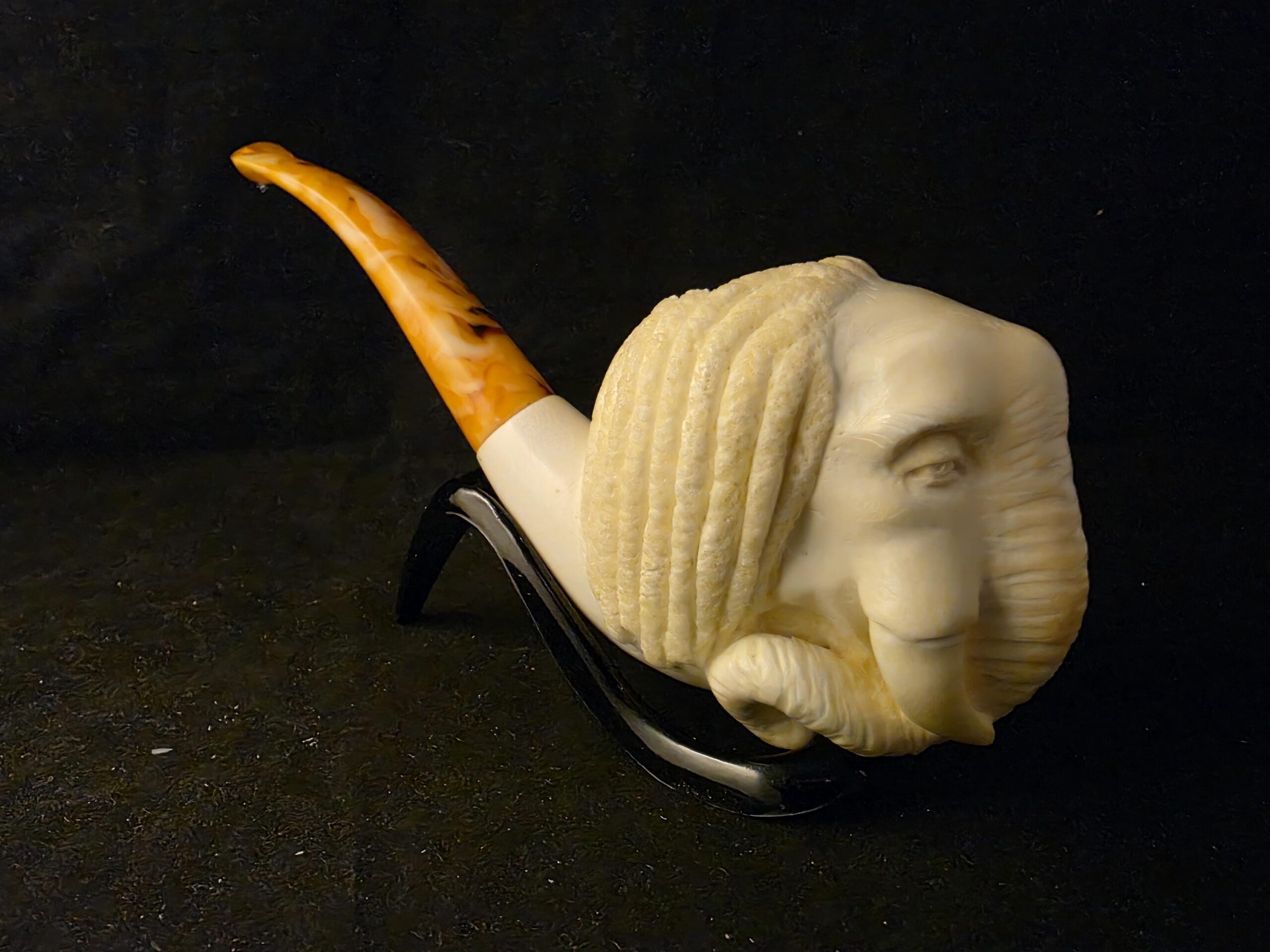 Ganesha Figural Meerschaum Pipe, Fitted Case, Turkish Meerschaum,Sea Foam - Image 4