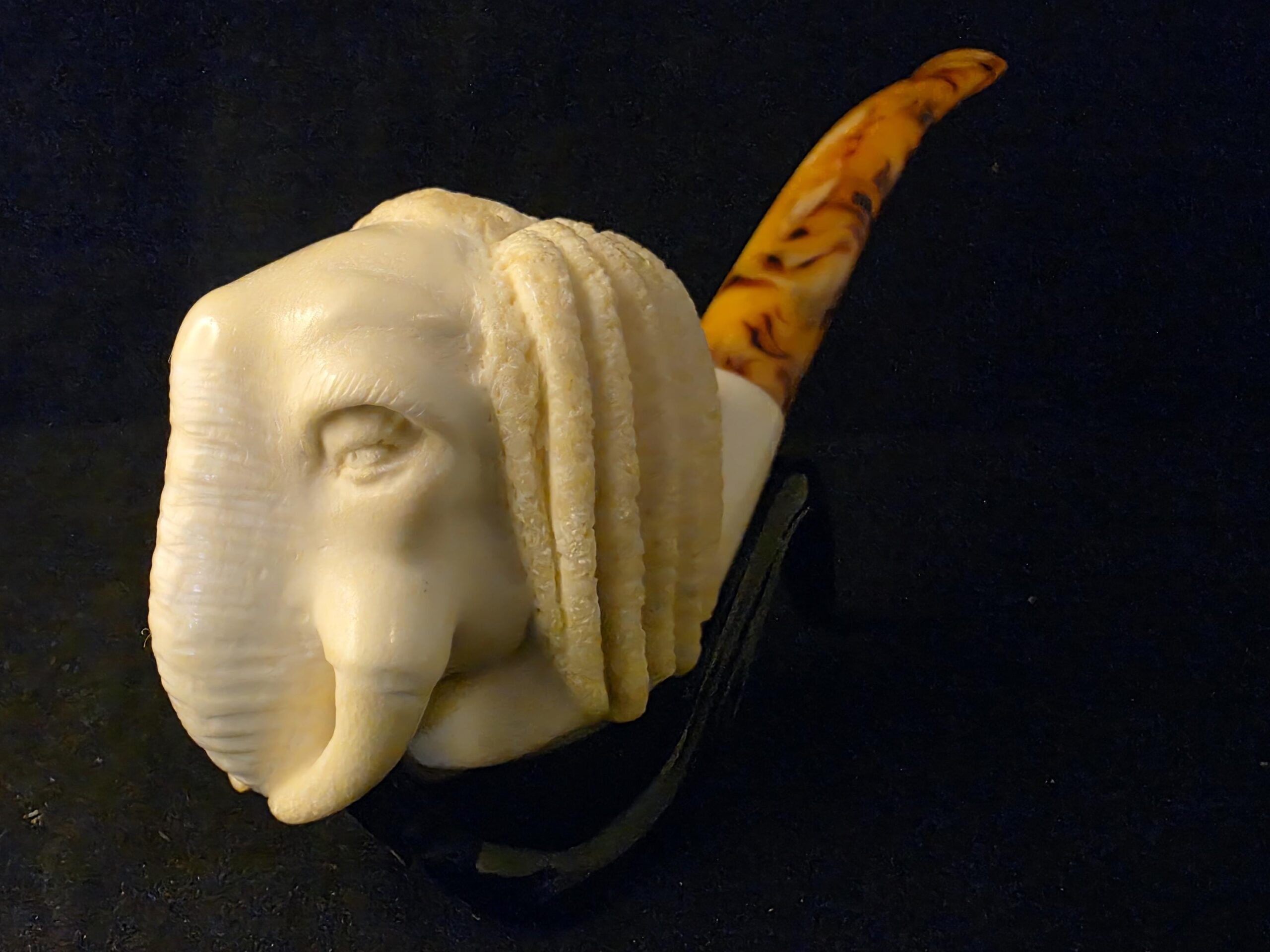 Ganesha Figural Meerschaum Pipe, Fitted Case, Turkish Meerschaum,Sea Foam - Image 6