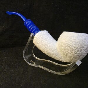 Reverse Calabash Rustic Meerschaum Pipe, Fitted Case, Push and Pull Stem System, Block Meerschaum, Turkish Meerschaum, Sea Foam