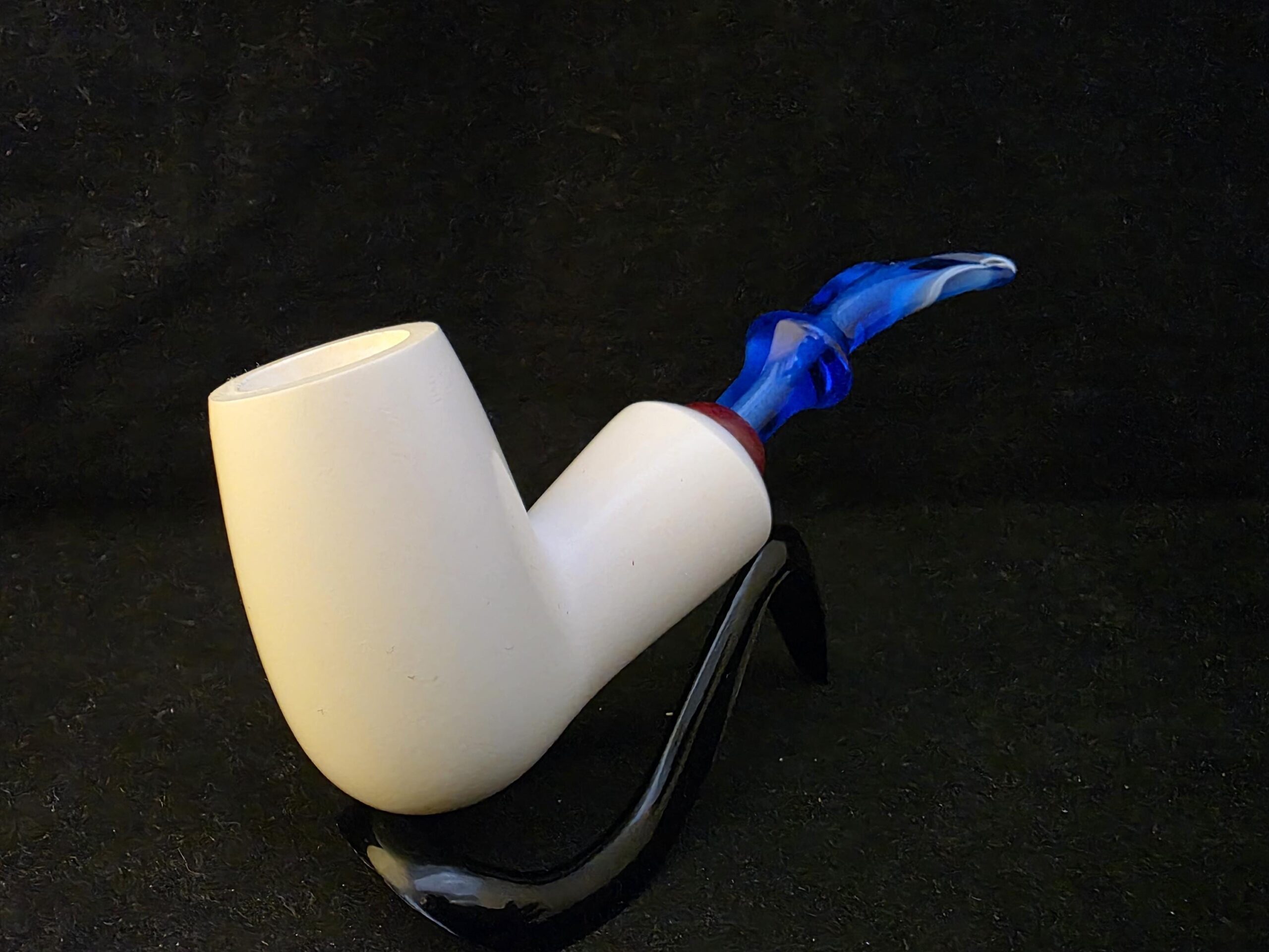 Smoot Classic Meerschaum Pipe,Special Briar Ring Design, Fitted Case,Push and Pull Stem System Block Meerschaum, Turkish Meerschaum,Sea Foam - Image 3