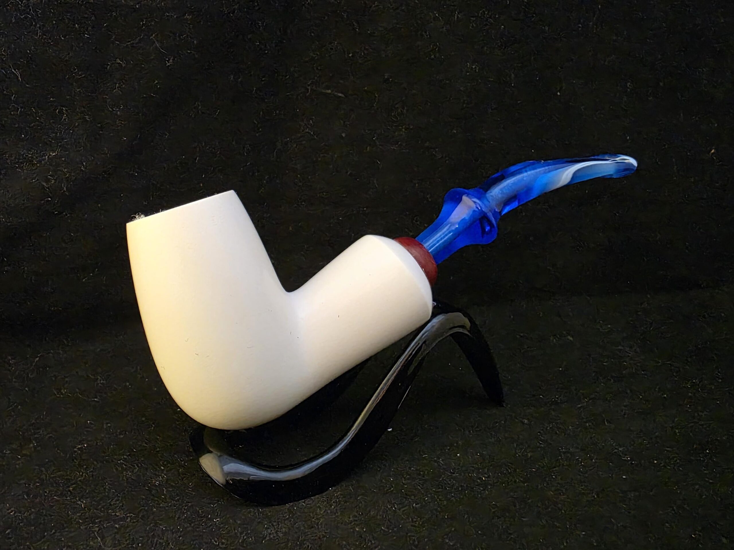Smoot Classic Meerschaum Pipe,Special Briar Ring Design, Fitted Case,Push and Pull Stem System Block Meerschaum, Turkish Meerschaum,Sea Foam - Image 4