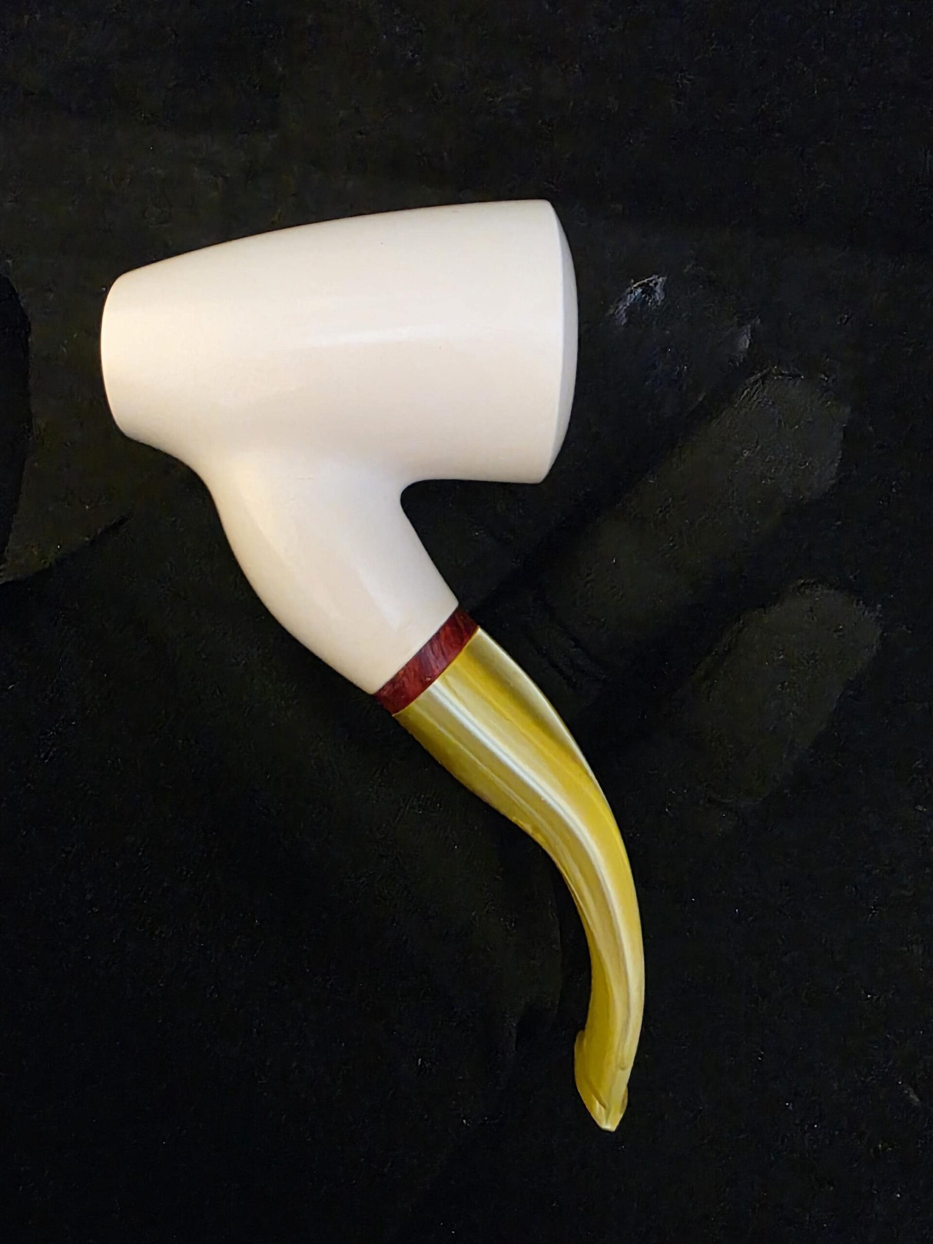Smoot Classic Meerschaum Pipe,Special Briar Ring Design, Fitted Case,Push and Pull Stem System Block Meerschaum, Turkish Meerschaum,Sea Foam - Image 6