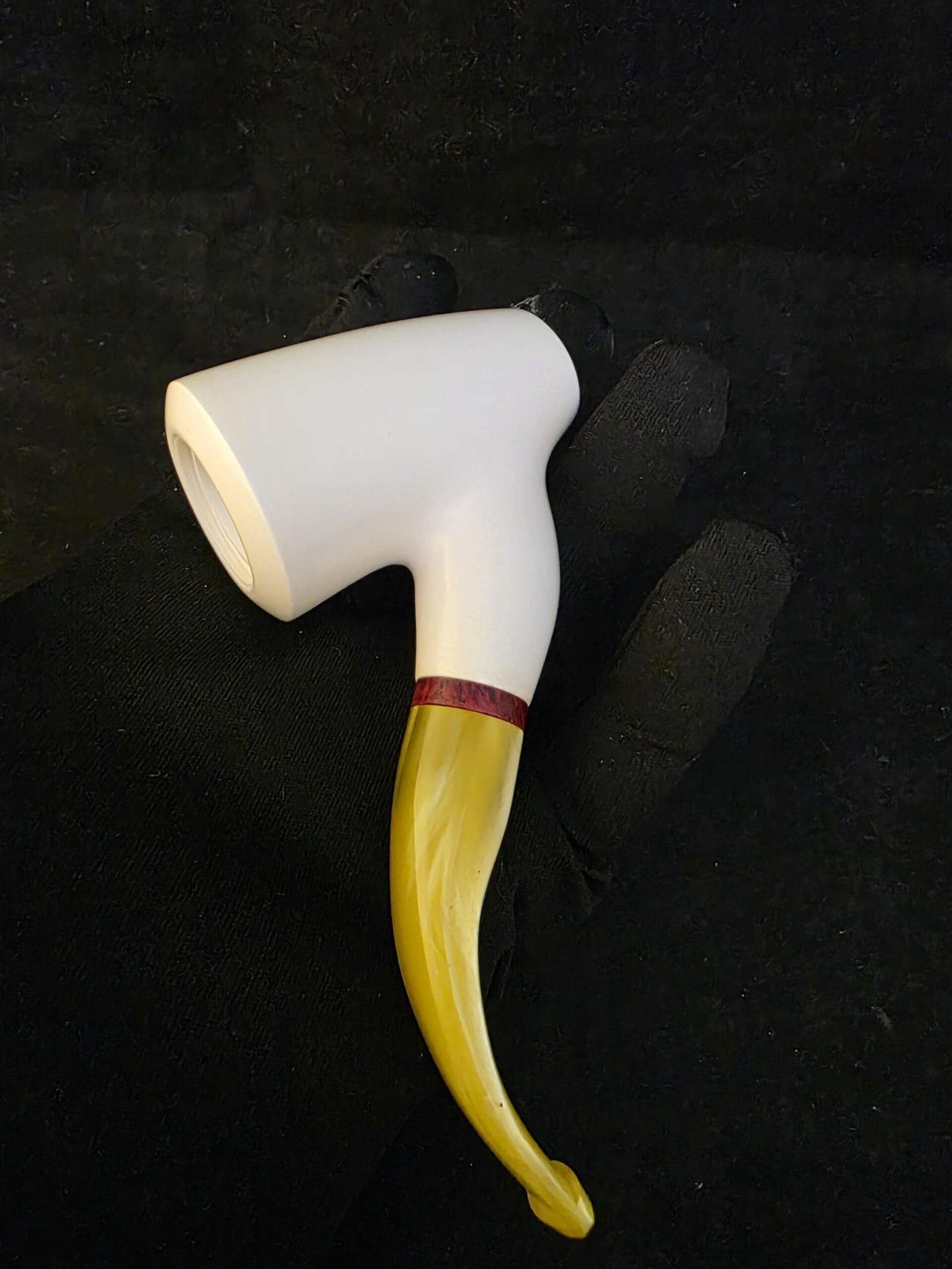 Smoot Classic Meerschaum Pipe,Special Briar Ring Design, Fitted Case,Push and Pull Stem System Block Meerschaum, Turkish Meerschaum,Sea Foam - Image 9