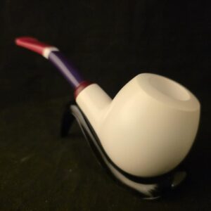 Smooth Apple Meerschaum Pipe, Unique Color Stem, Genuine Block, Fitted Case, Handmade Collectible