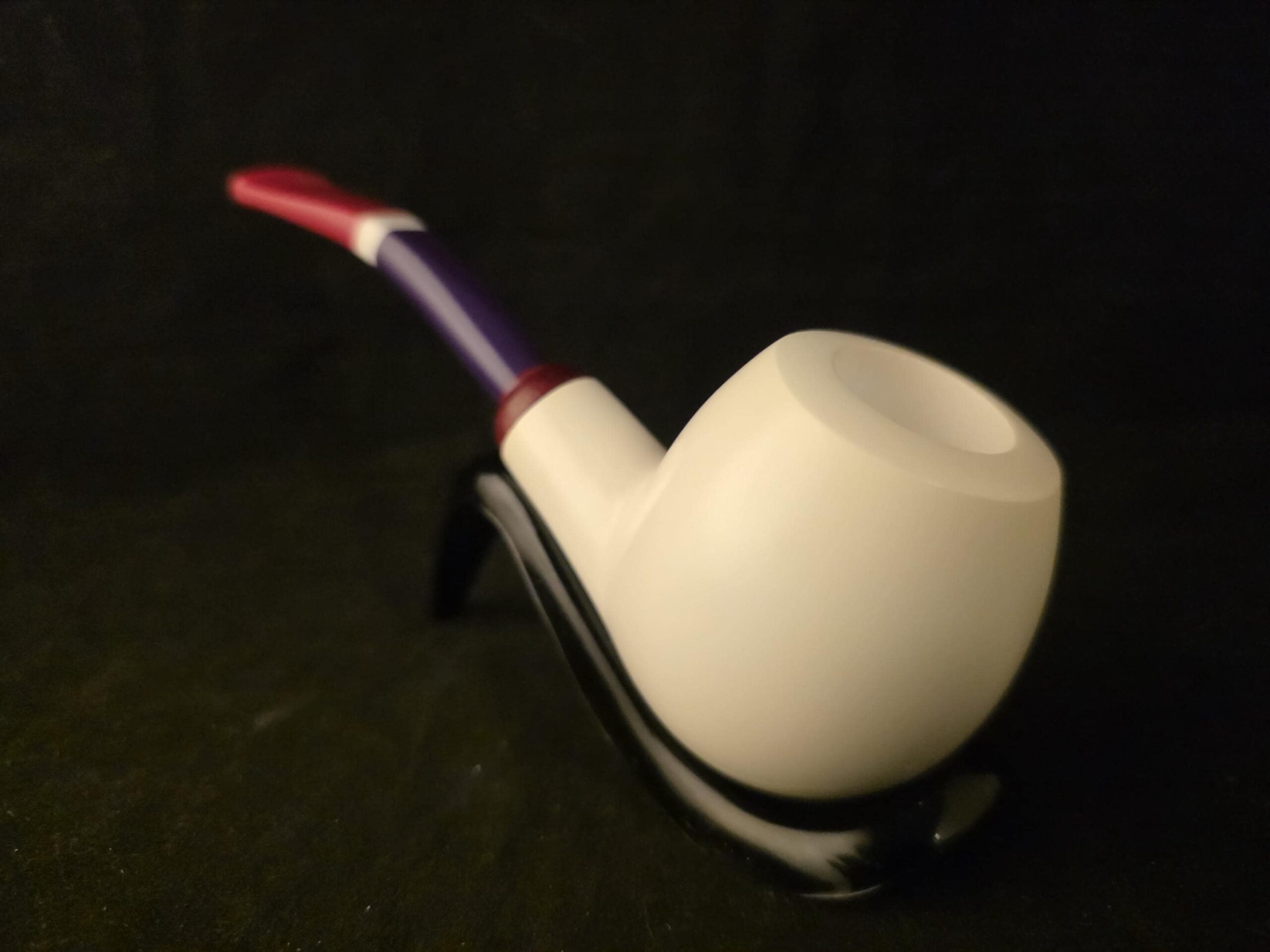 Smooth Apple Meerschaum Pipe, Unique Color Stem, Genuine Block, Fitted Case, Handmade Collectible