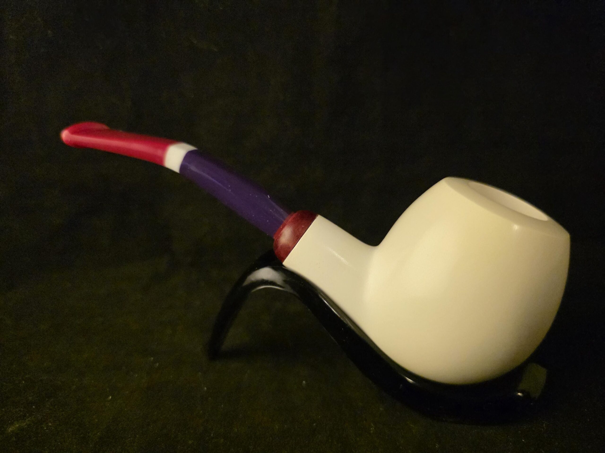 Smooth Apple Meerschaum Pipe, Unique Color Stem, Genuine Block, Fitted Case, Handmade Collectible - Image 7