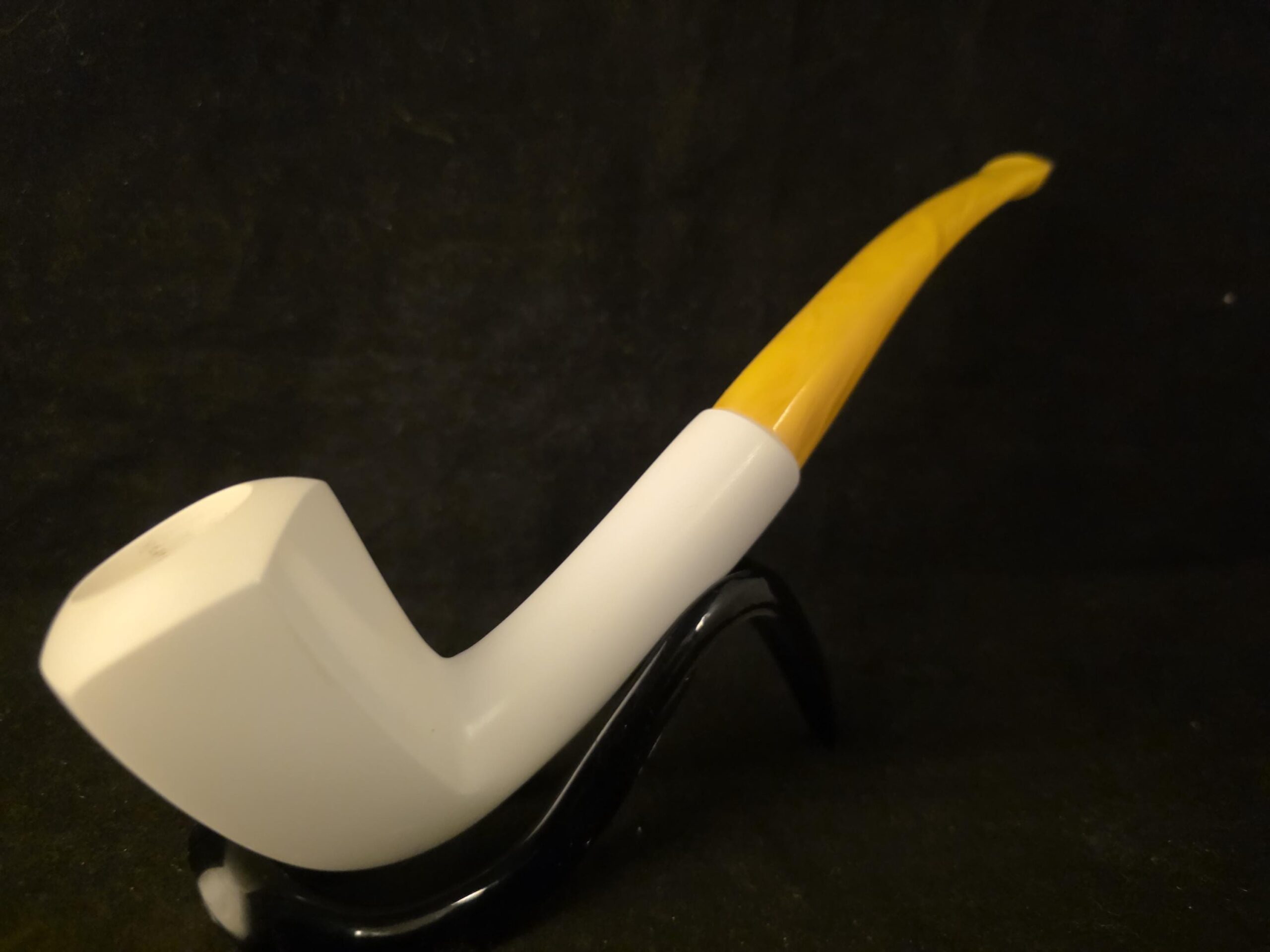 Long Shank Meerschaum Pipe Classic Smooth One Piece Block Fitted Case Handmade Collectible - Image 4