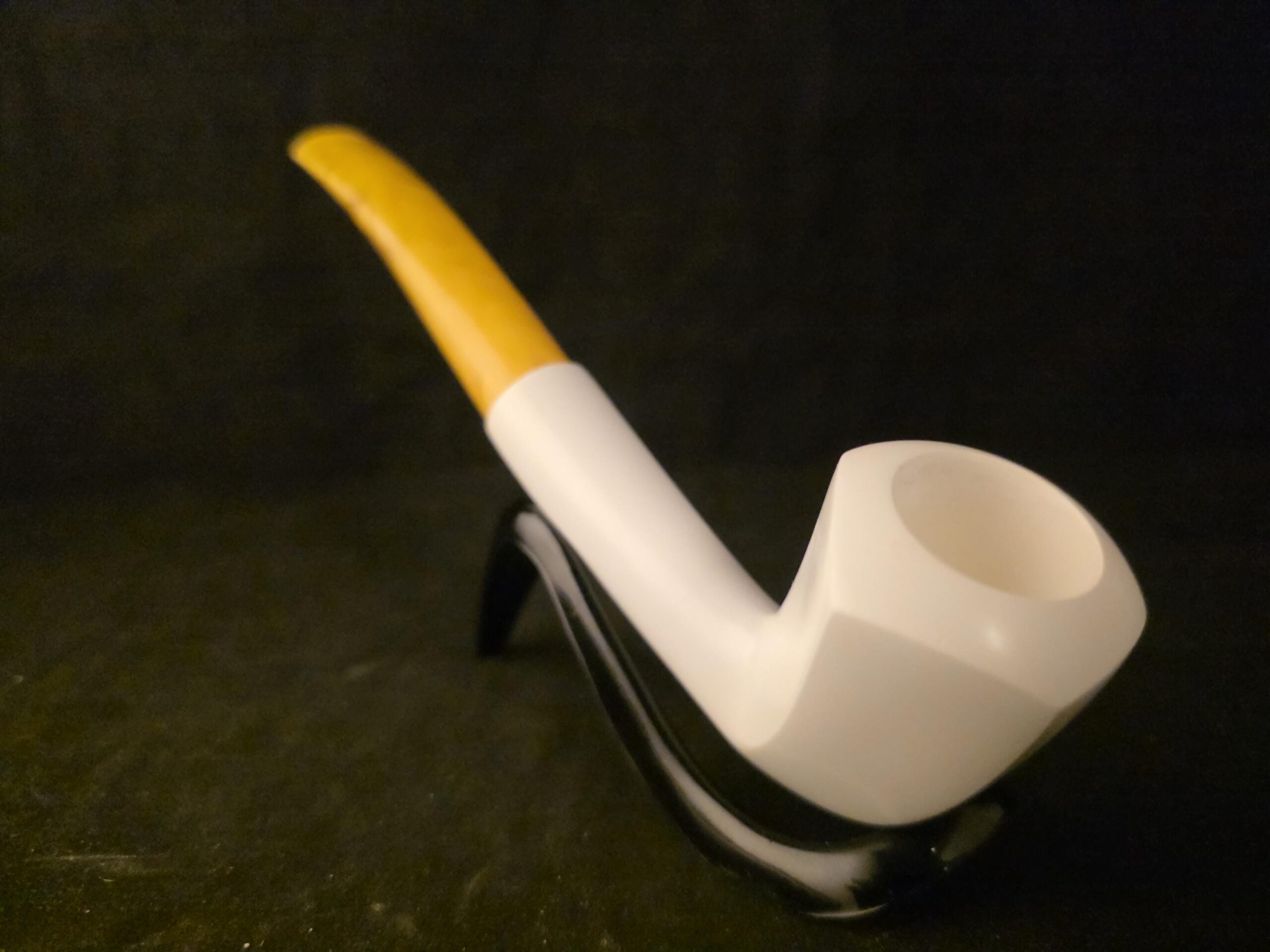 Long Shank Meerschaum Pipe Classic Smooth One Piece Block Fitted Case Handmade Collectible - Image 2
