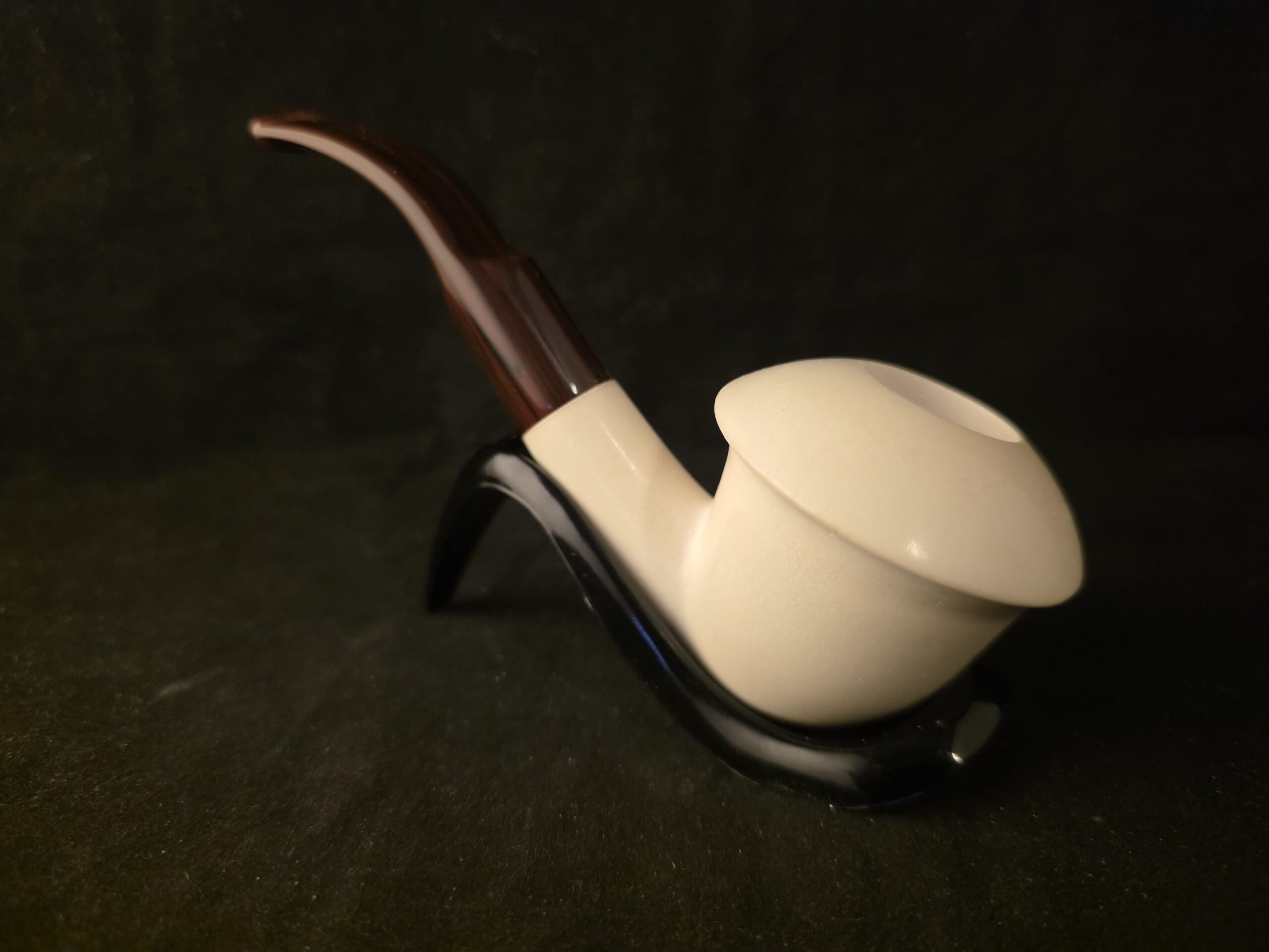Smooth Calabash Block Meerschaum Pipe – Special Stem – Fitted Case