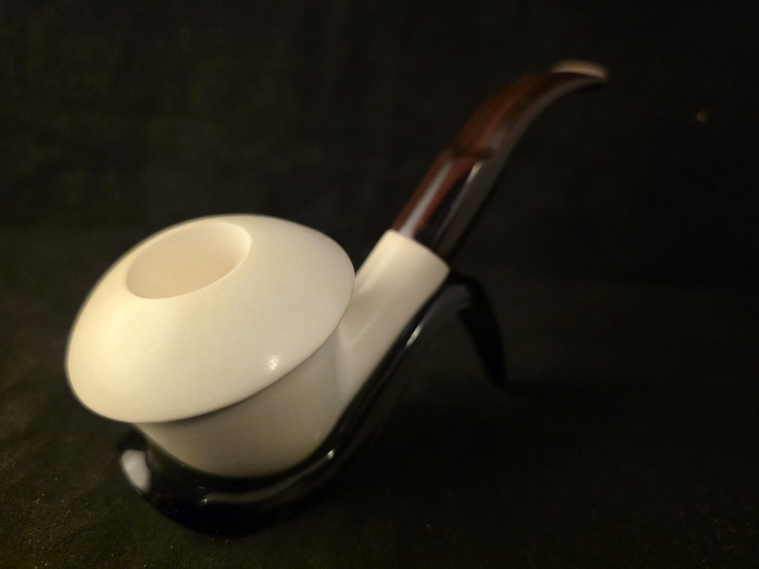 Smooth Calabash Block Meerschaum Pipe – Special Stem – Fitted Case - Image 3