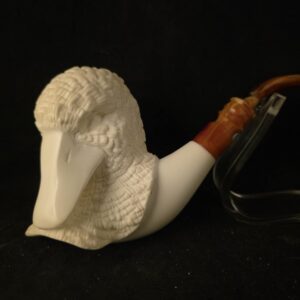 Duck Pipe Bird Pipe Animal Pipe Block Meerschaum Large Hand Carved Smoking Pipe Rare Collectible Fitted Case