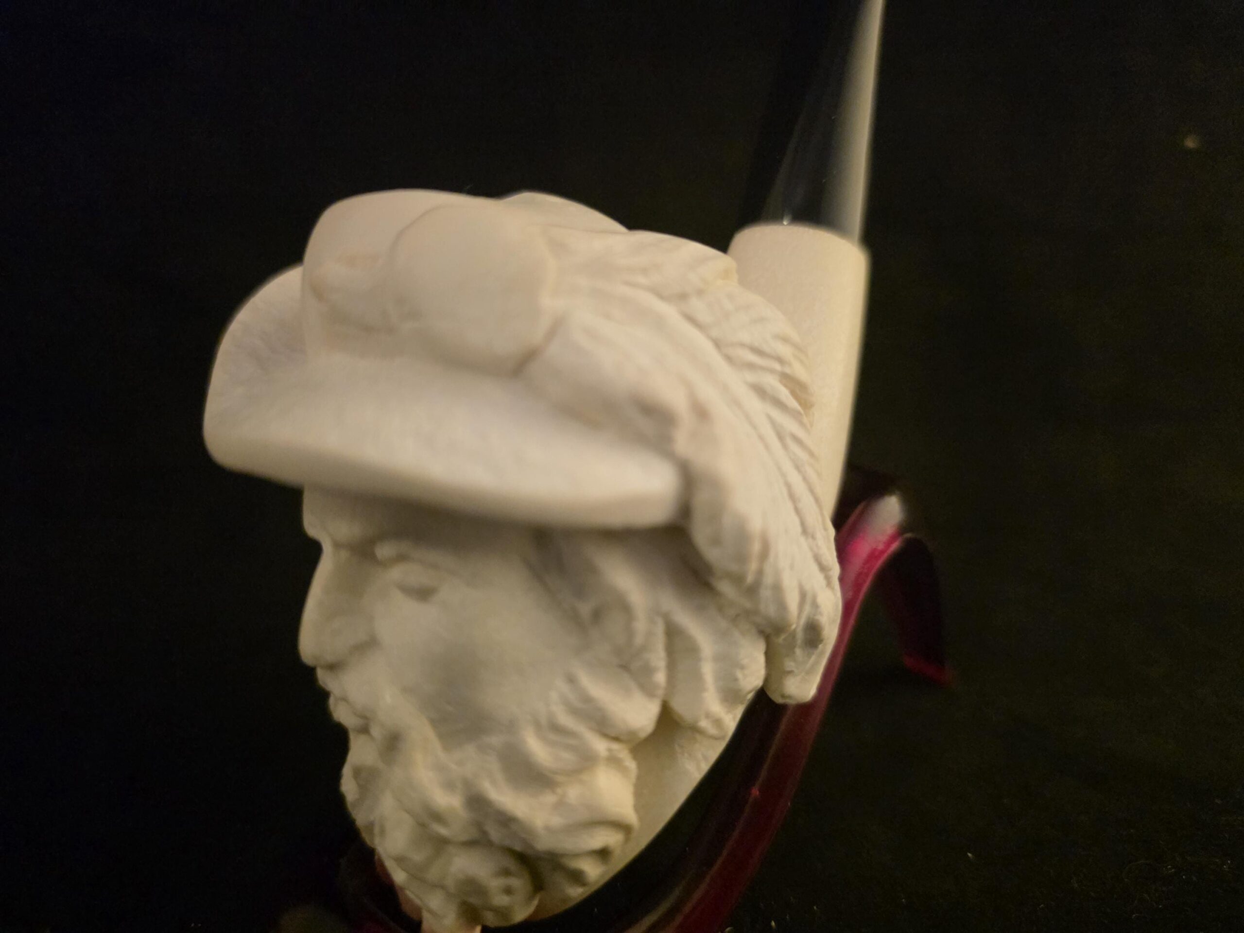 Spanish Knight Meerschaum Pipe, Acrylic Stem, Fitted Case, Block Meerschaum, Turkish Meerschaum,Sea Foam - Image 4
