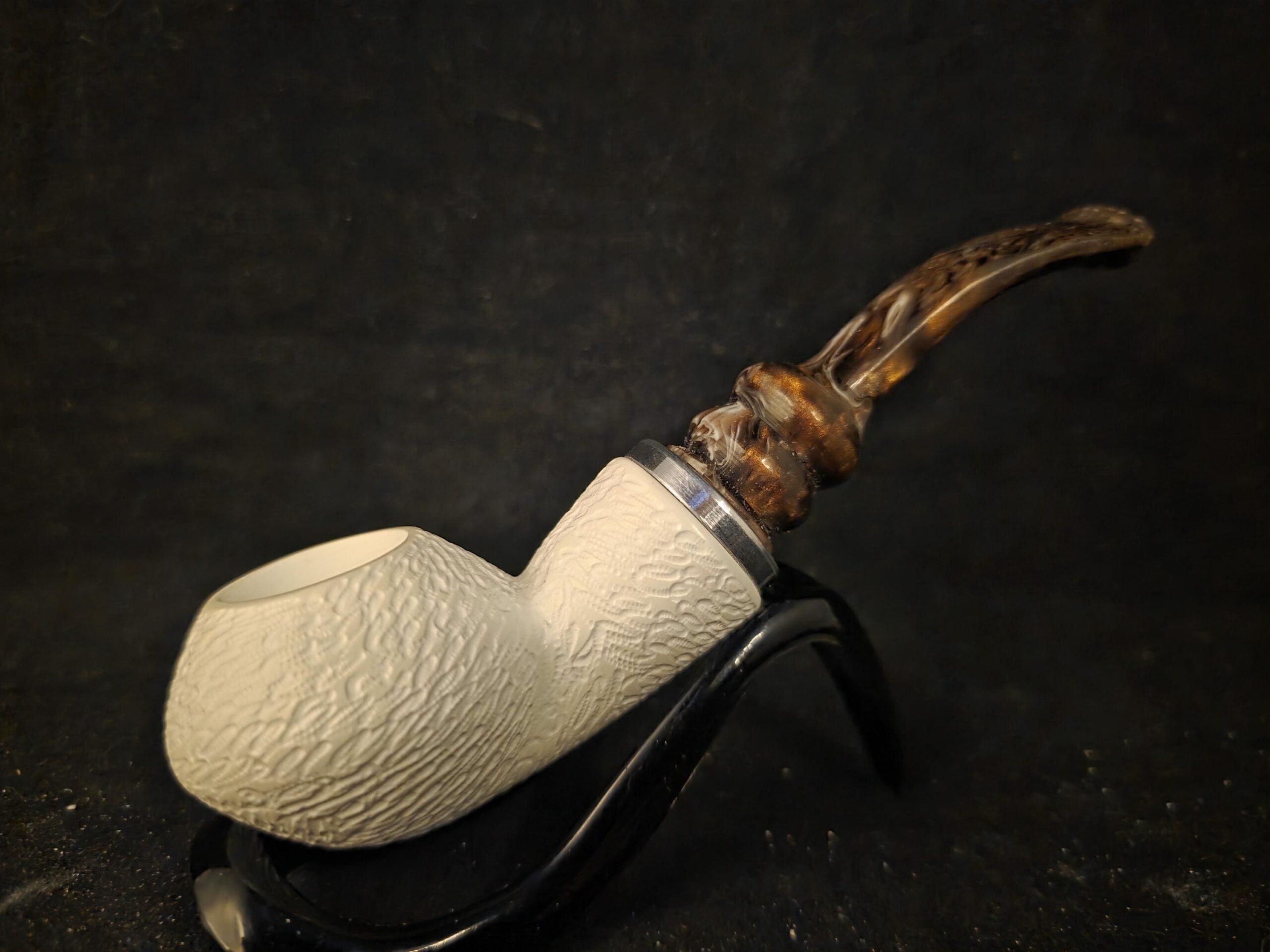 Rustic Design Classical Meerschaum Pipe, Reverse calabash smoking chamber, Block Meerschaum - Image 4