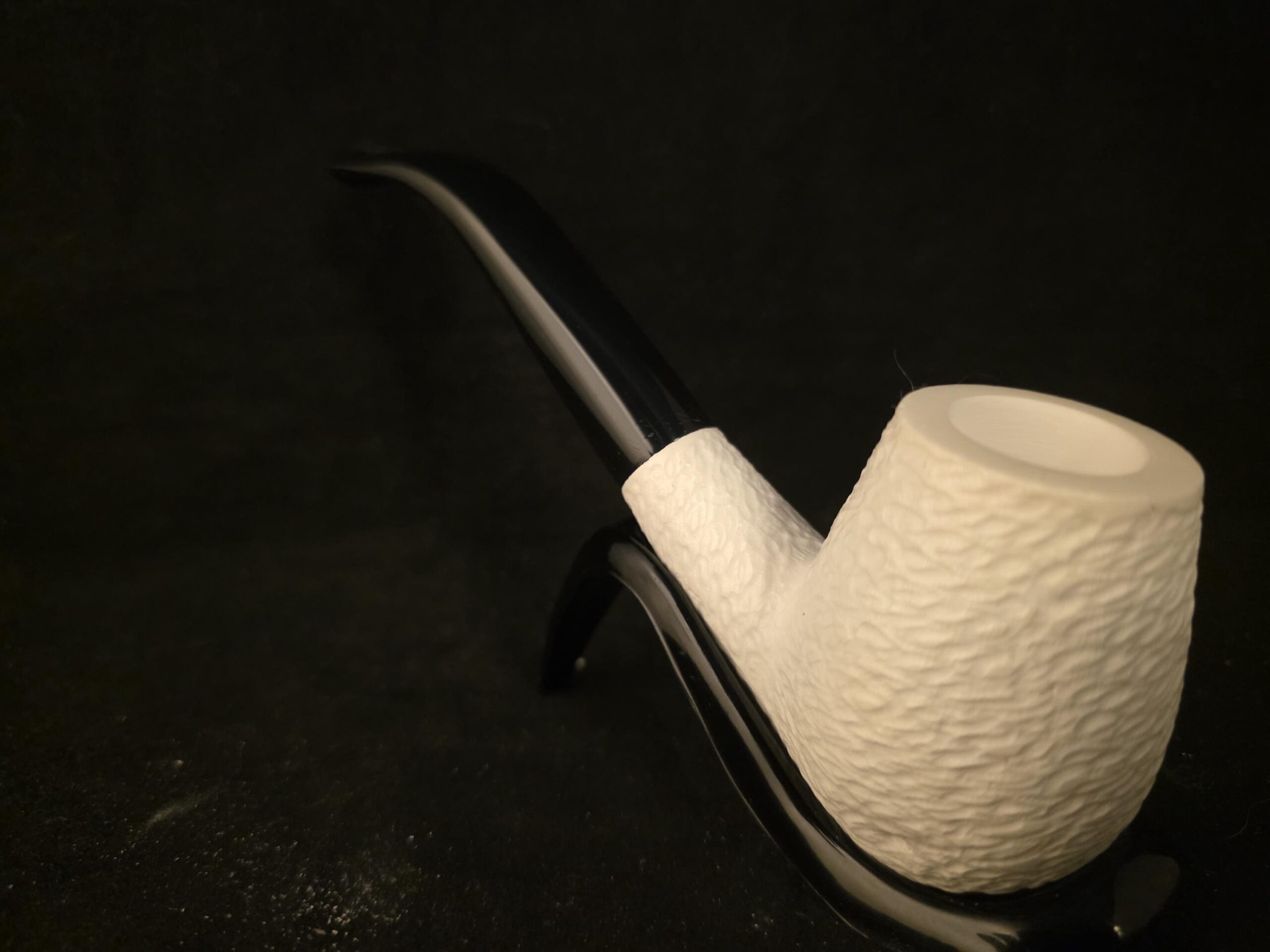 Rustic Design Meerschaum Pipe , Acrylic Stem, Block Meerschaum, - Image 6