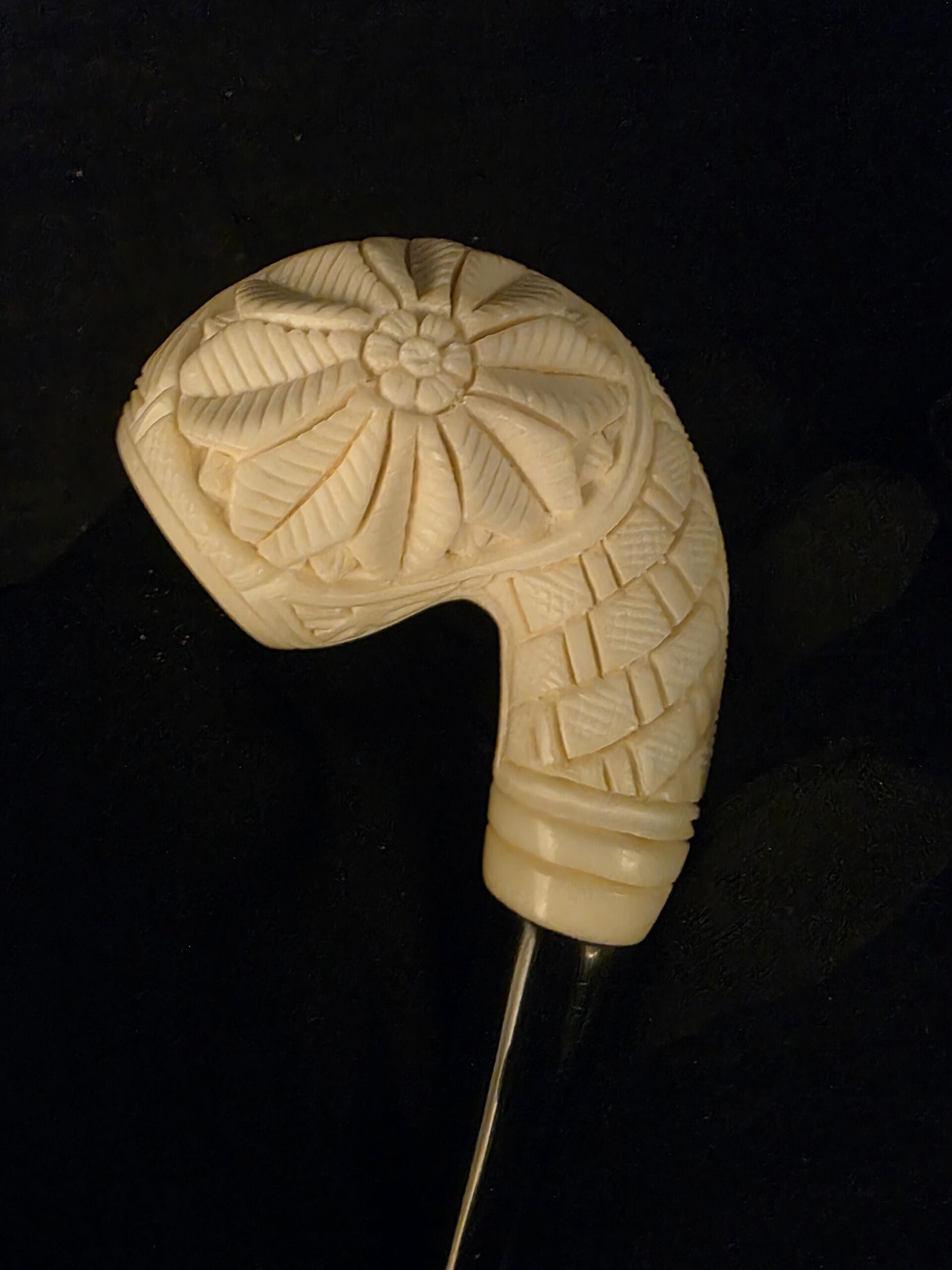 Special Floral Relief Work Meerschaum Pipe, Block Meerschaum, Gift For Him, Acrylic Stem - Image 6