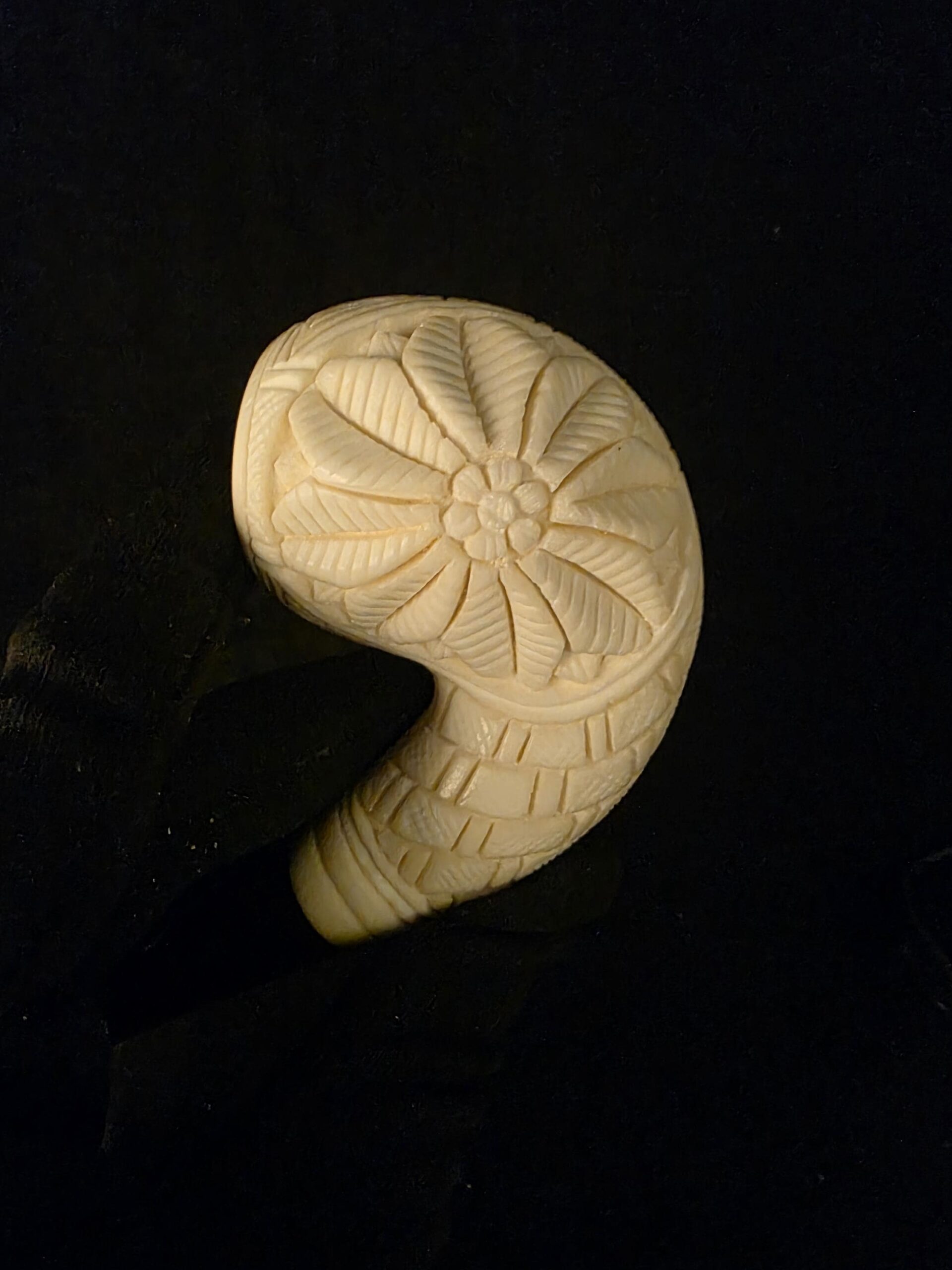 Special Floral Relief Work Meerschaum Pipe, Block Meerschaum, Gift For Him, Acrylic Stem - Image 8