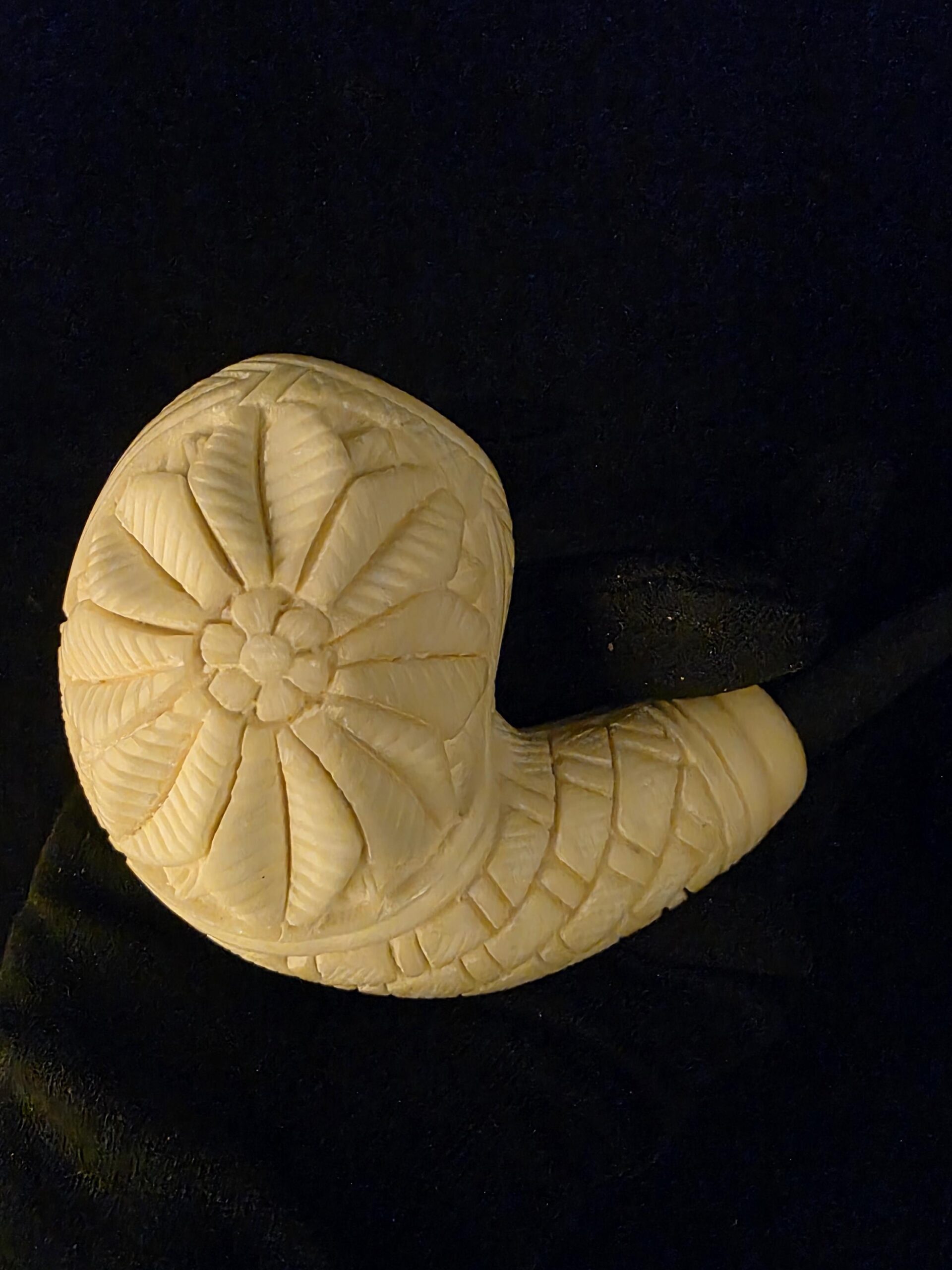 Special Floral Relief Work Meerschaum Pipe, Block Meerschaum, Gift For Him, Acrylic Stem - Image 10