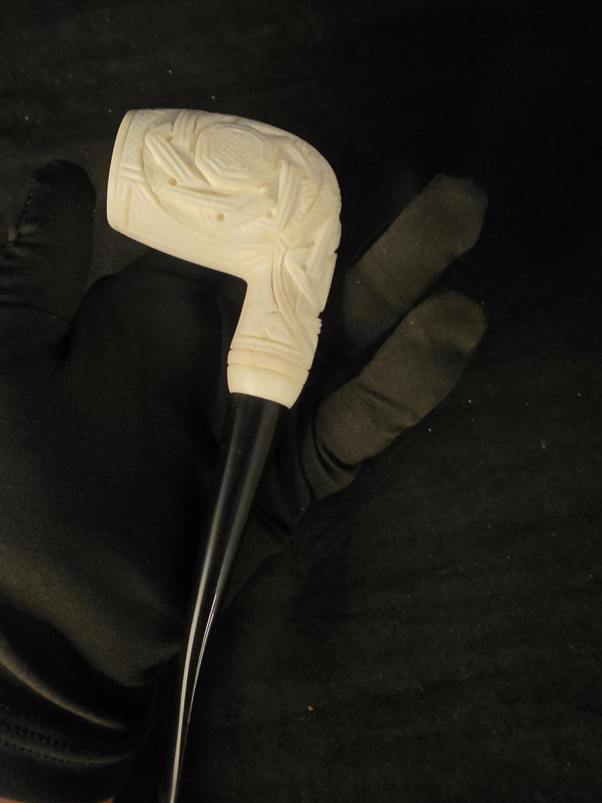 Mystical Hidden Symbols Relief Meerschaum Pipe, Gift For Him, Acrylic Stem, Pipe For Mystics - Image 9