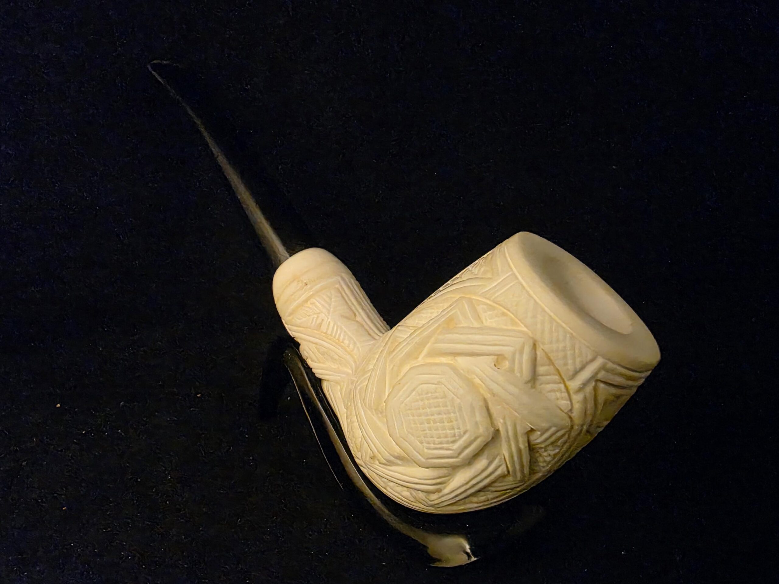 Mystical Hidden Symbols Relief Meerschaum Pipe, Gift For Him, Acrylic Stem, Pipe For Mystics - Image 7