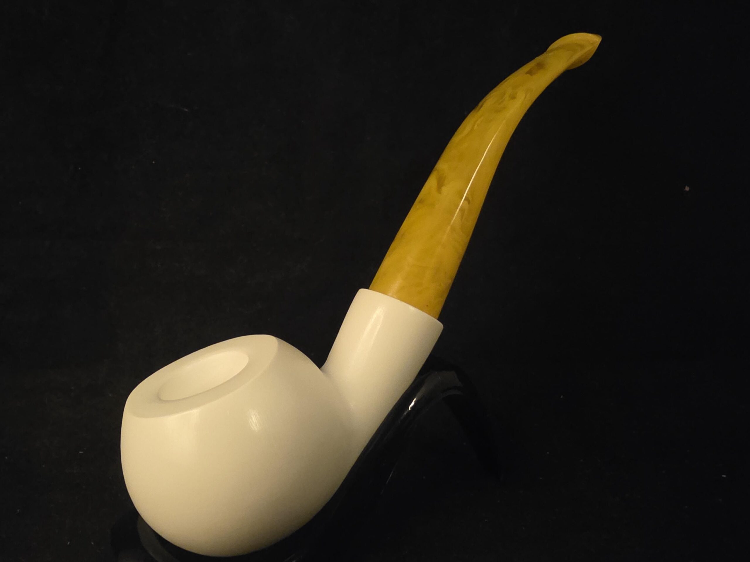 Smooth Apple Meerschaum Pipe, ,Fitted Case,Block Meerschaum,Gift for Him - Image 3