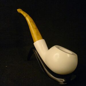 Smooth Apple  Meerschaum Pipe, ,Fitted Case,Block Meerschaum,Gift for Him