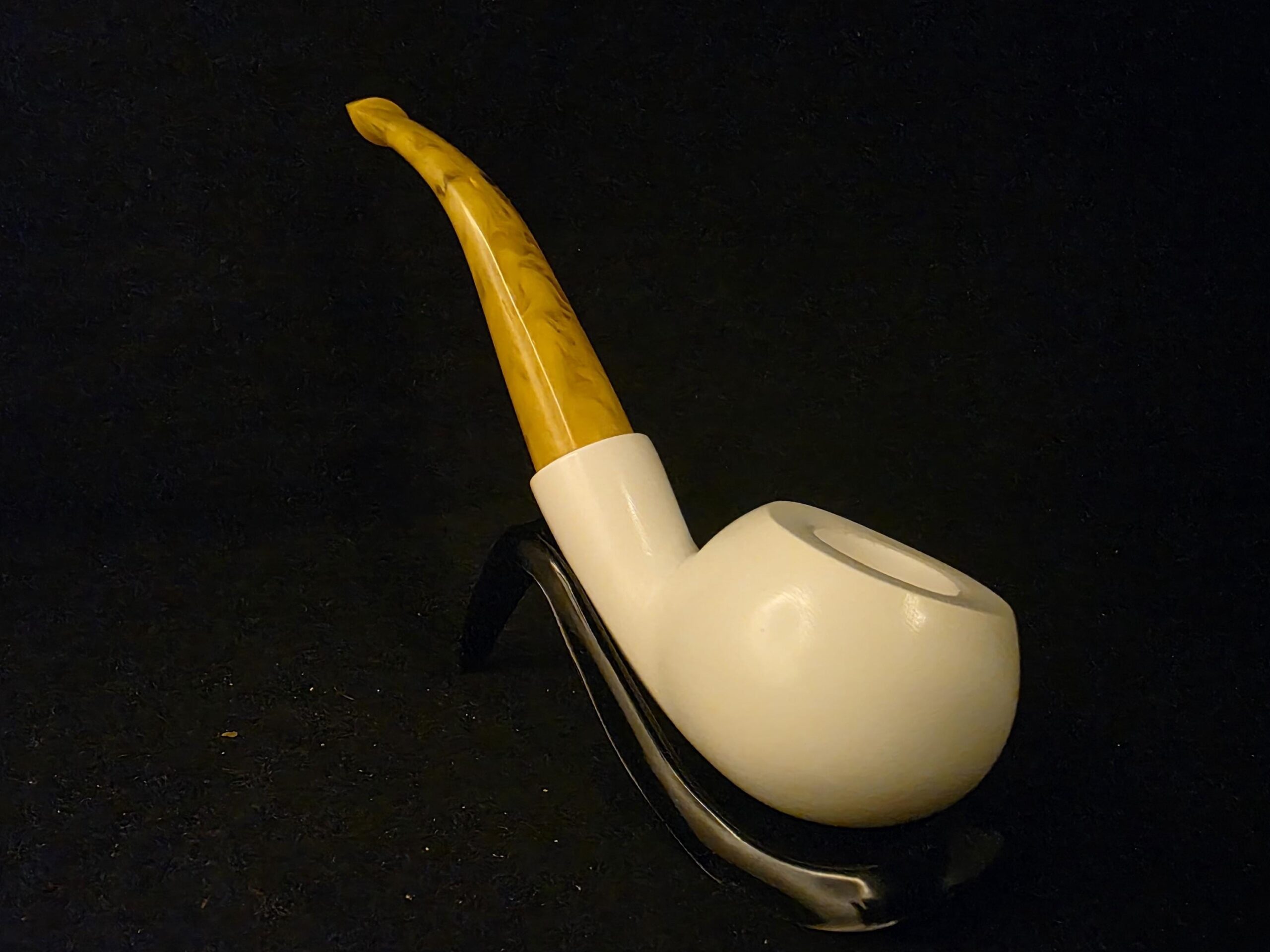 Smooth Apple Meerschaum Pipe, ,Fitted Case,Block Meerschaum,Gift for Him