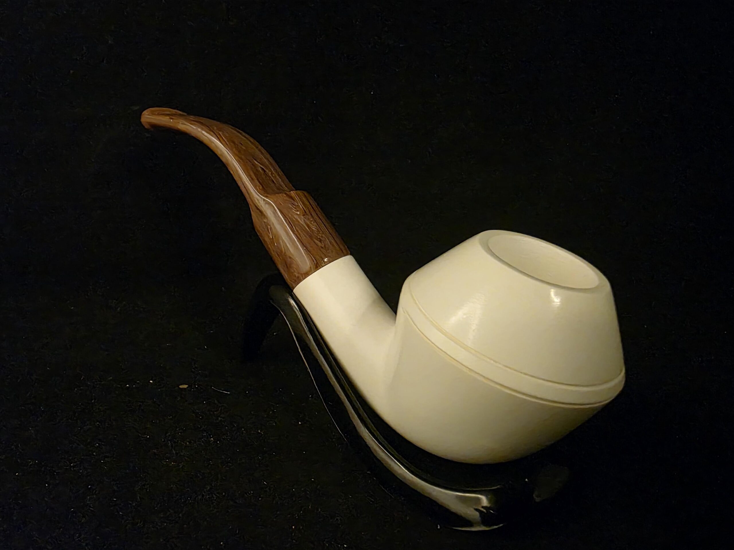 Smooth Bulldog Meerschaum Pipe, Fitted Case, Block Meerschaum,Made in Eskisehir