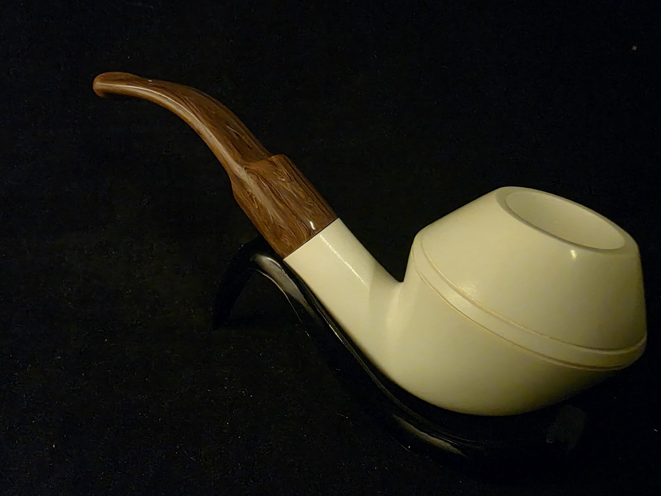 Smooth Bulldog Meerschaum Pipe, Fitted Case, Block Meerschaum,Made in Eskisehir - Image 6