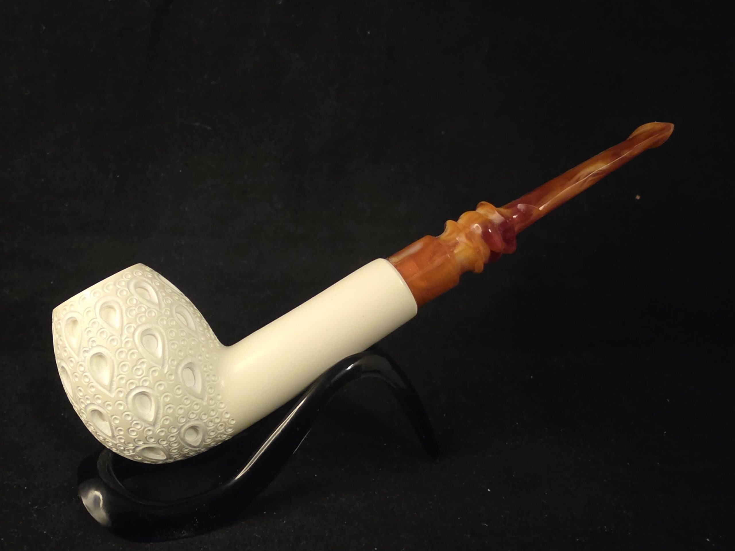 Large size Depicted Apple Model Meerschaum Pipe, Block Meerschaum,Fitted Case - Image 4