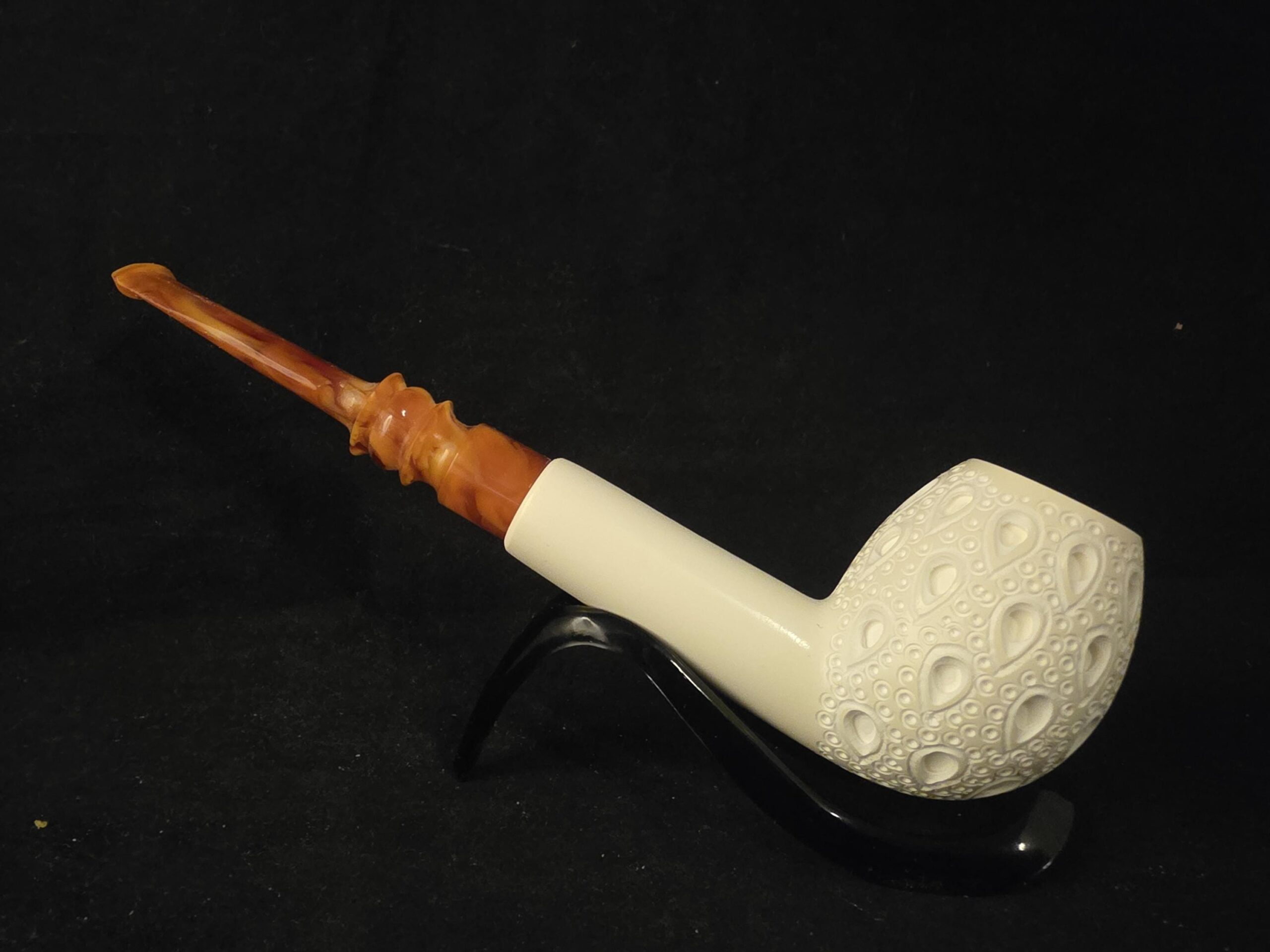 Large size Depicted Apple Model Meerschaum Pipe, Block Meerschaum,Fitted Case - Image 5