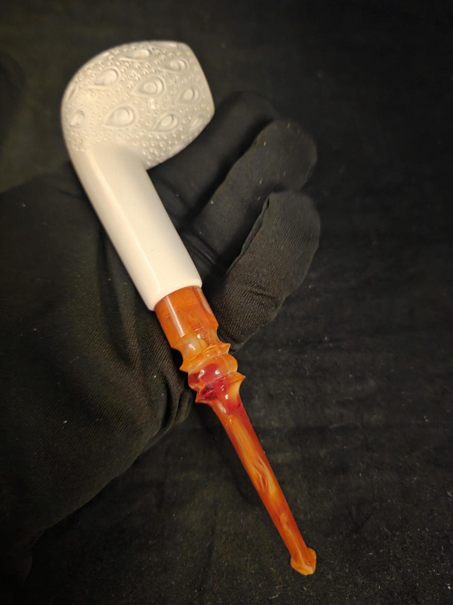 Large size Depicted Apple Model Meerschaum Pipe, Block Meerschaum,Fitted Case - Image 7