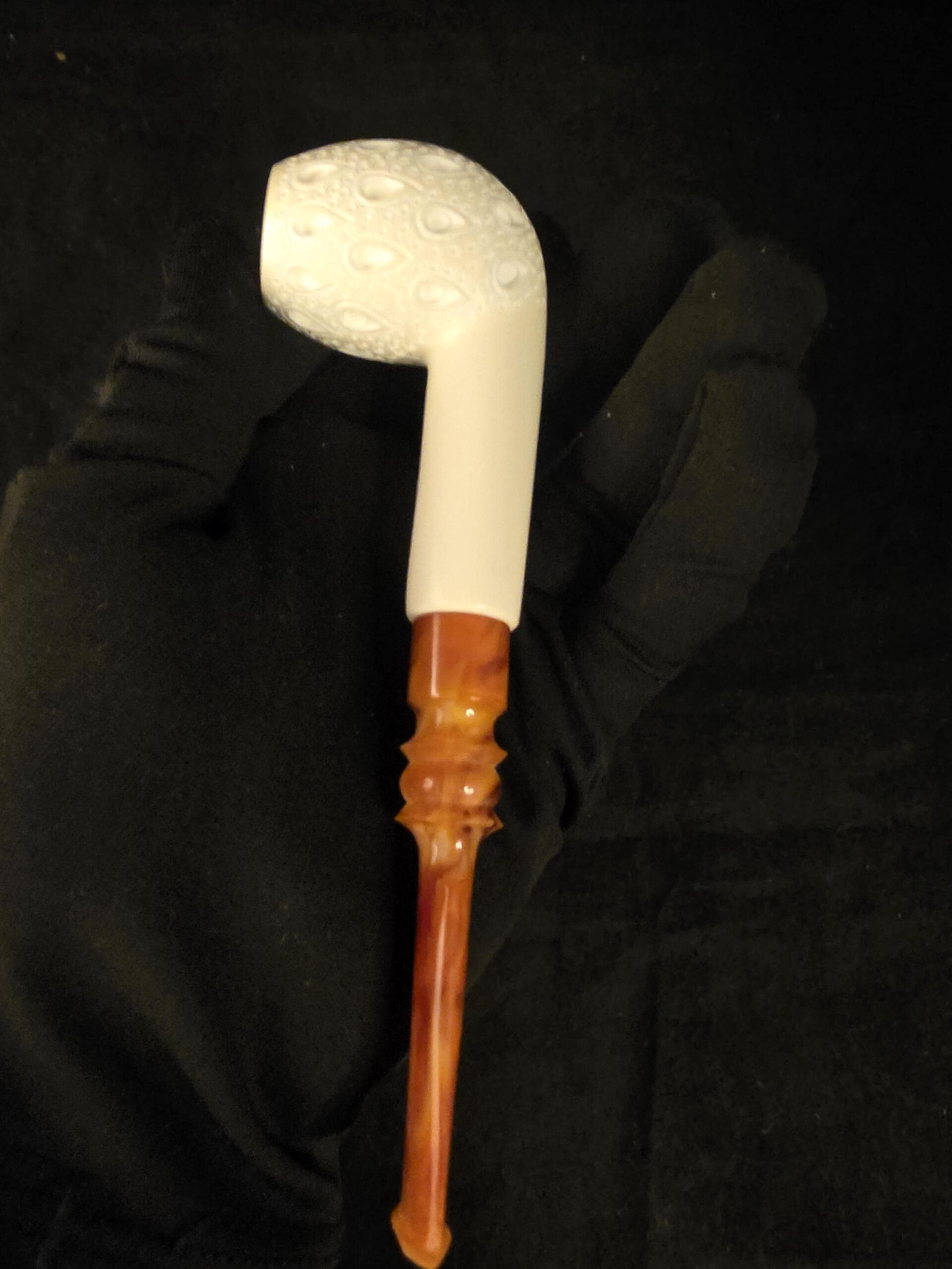 Large size Depicted Apple Model Meerschaum Pipe, Block Meerschaum,Fitted Case - Image 9