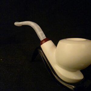 Smooth Free Style Meerschaum Pipe, Fitted Case, Block Meerschaum Pipe,Briar Ring,Special Design Stem