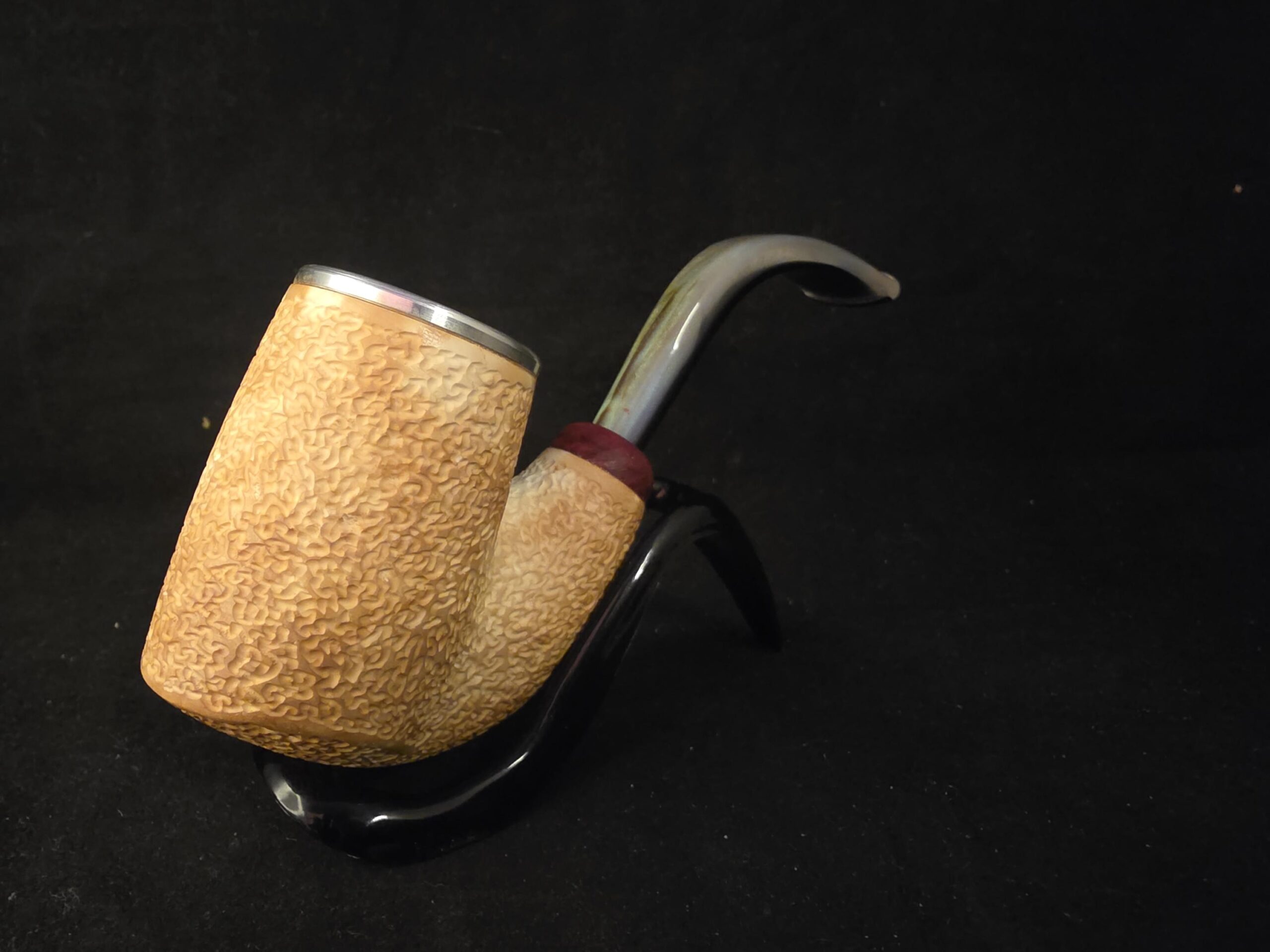Hungarian & Oom Paul Smooth Meerschaum Pipe, Fitted Case, Block Meerschaum Pipe, Briar Ring,Special Push and Pull stem System - Image 3
