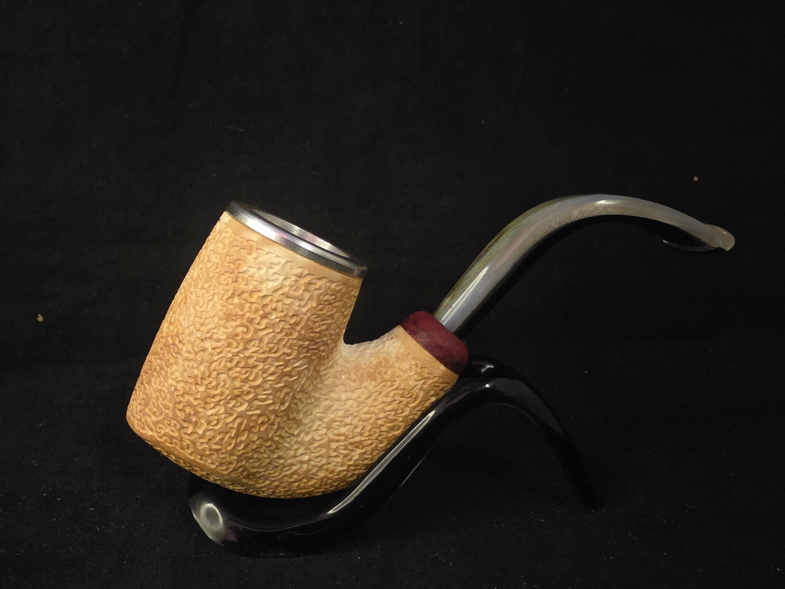 Hungarian & Oom Paul Smooth Meerschaum Pipe, Fitted Case, Block Meerschaum Pipe, Briar Ring,Special Push and Pull stem System - Image 4