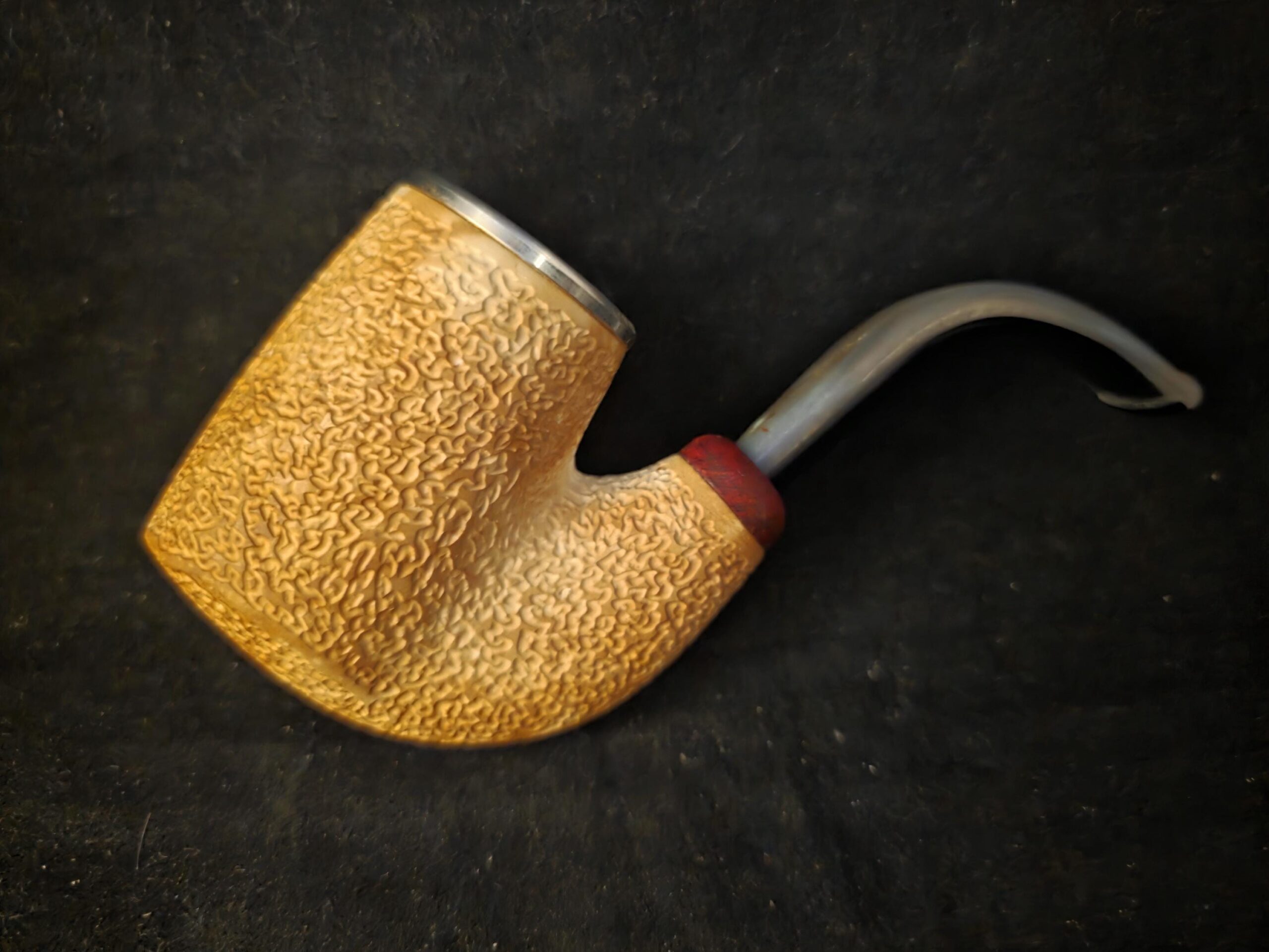 Hungarian & Oom Paul Smooth Meerschaum Pipe, Fitted Case, Block Meerschaum Pipe, Briar Ring,Special Push and Pull stem System - Image 7