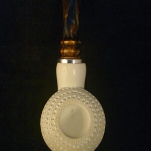Elite Apple  Design Depicted Meerschaum Pipe,Special Stem Stem and Fitted Case, Block Meerschaum
