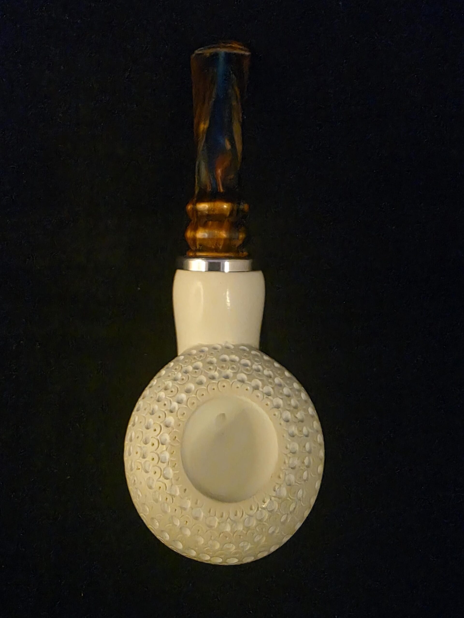 Elite Apple Design Depicted Meerschaum Pipe,Special Stem Stem and Fitted Case, Block Meerschaum