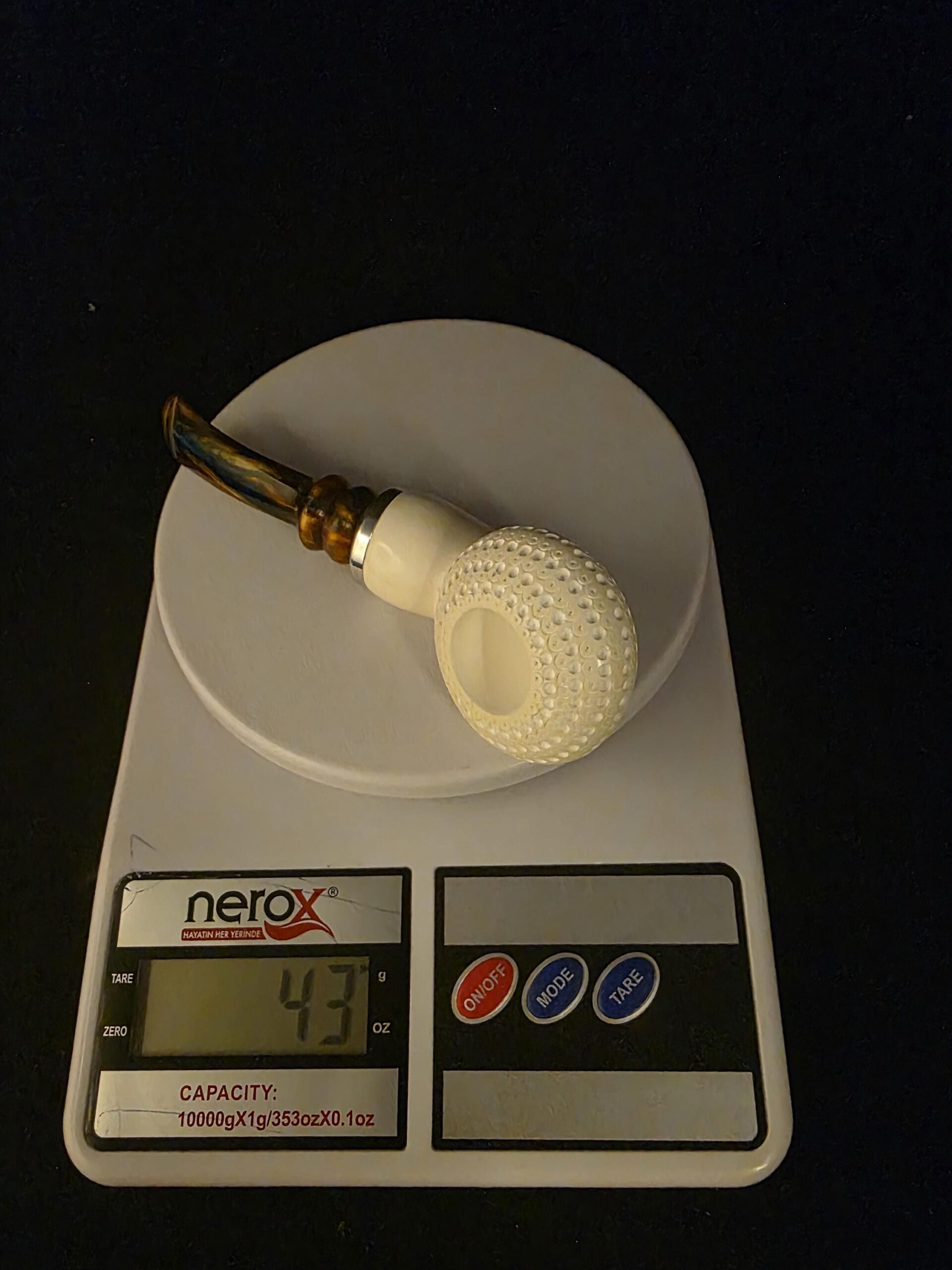 Elite Apple Design Depicted Meerschaum Pipe,Special Stem Stem and Fitted Case, Block Meerschaum - Image 10