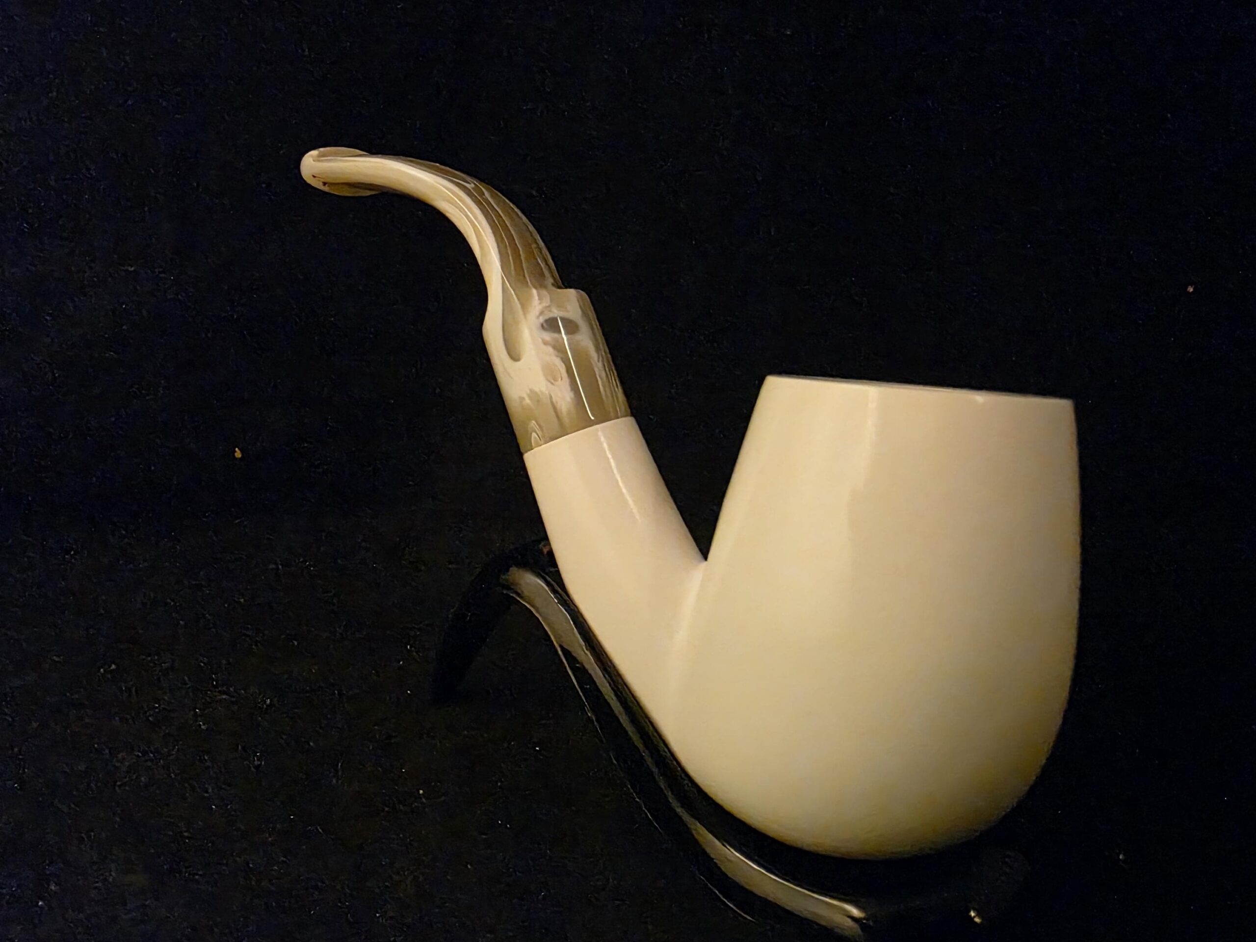 Smooth Billard Model Meerschaum Pipe, Fitted Case, Block Meerschaum