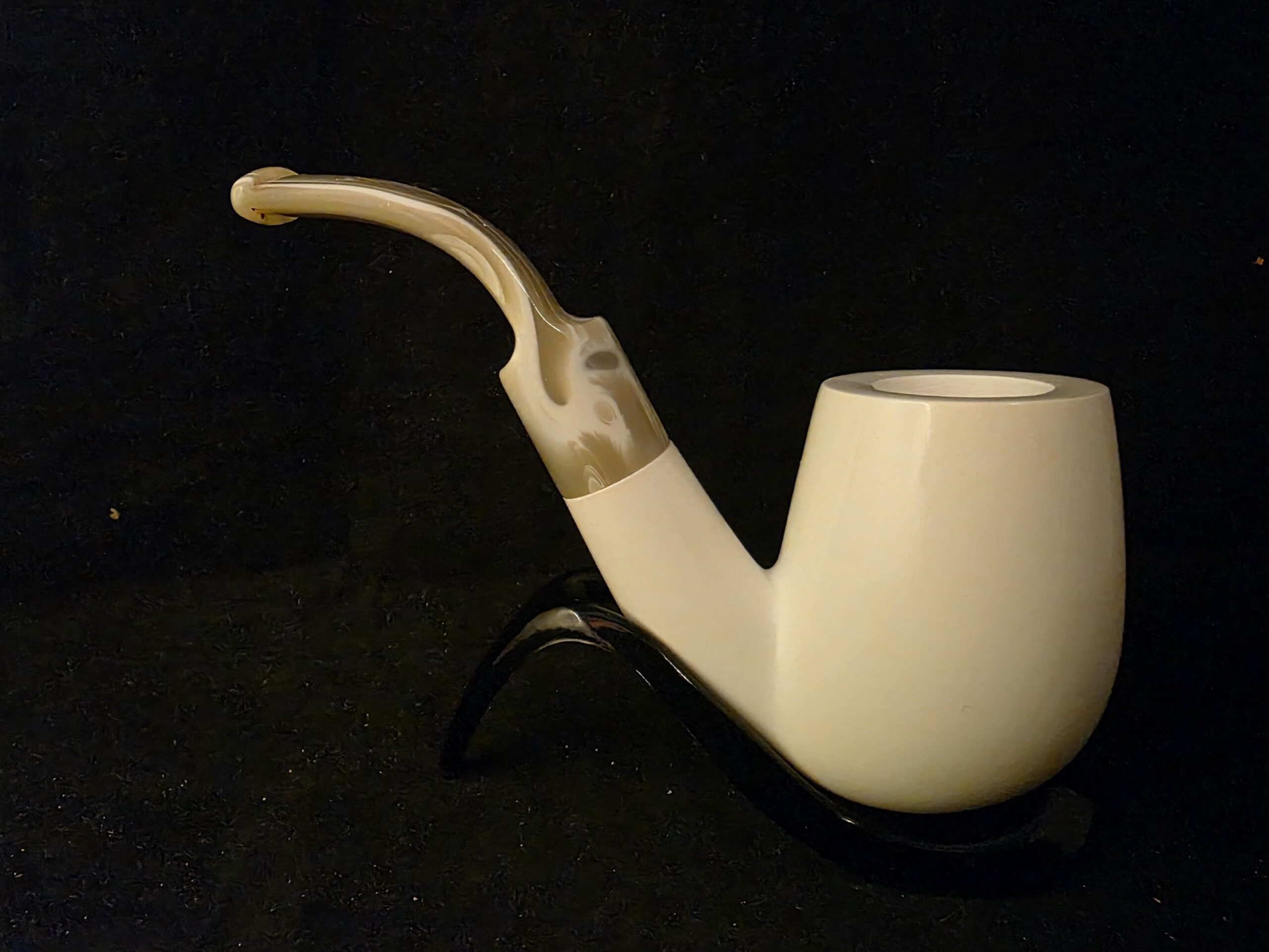 Smooth Billard Model Meerschaum Pipe, Fitted Case, Block Meerschaum - Image 7