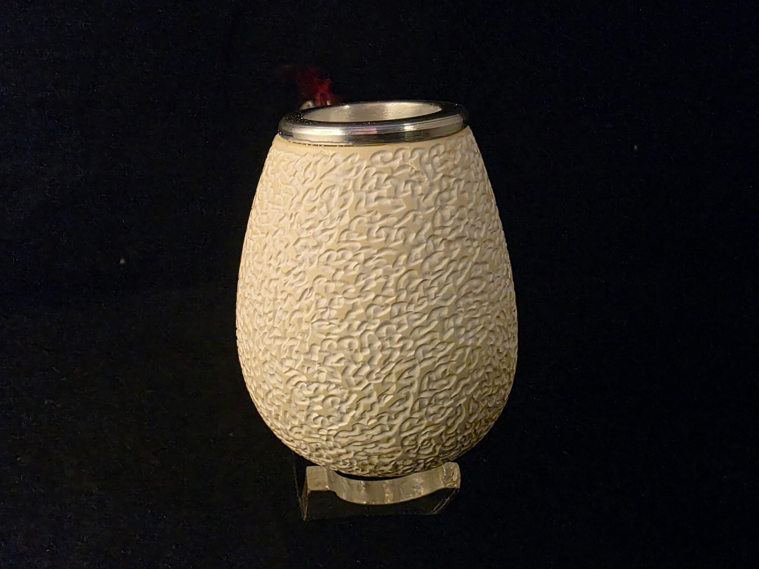 Large size Rustic Meerschaum Pipe, Reverse Calabash chamber, Special Push Pull Stem, Fitted Case, Block Meerschaum - Image 4